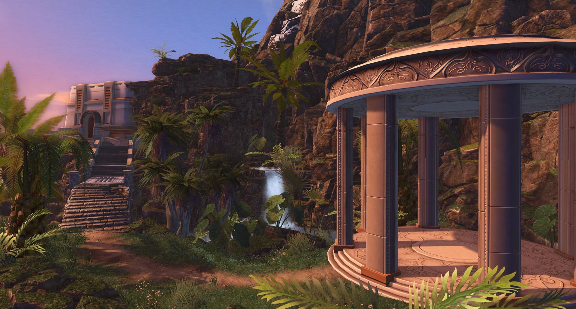 An exterior shot of a rotunda in the Copero Stronghold.