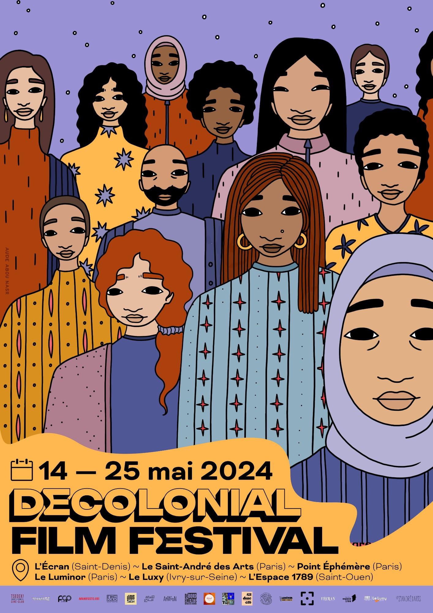 Affiche du festival "decolonial film festival" du 14 au 25 mai 2024