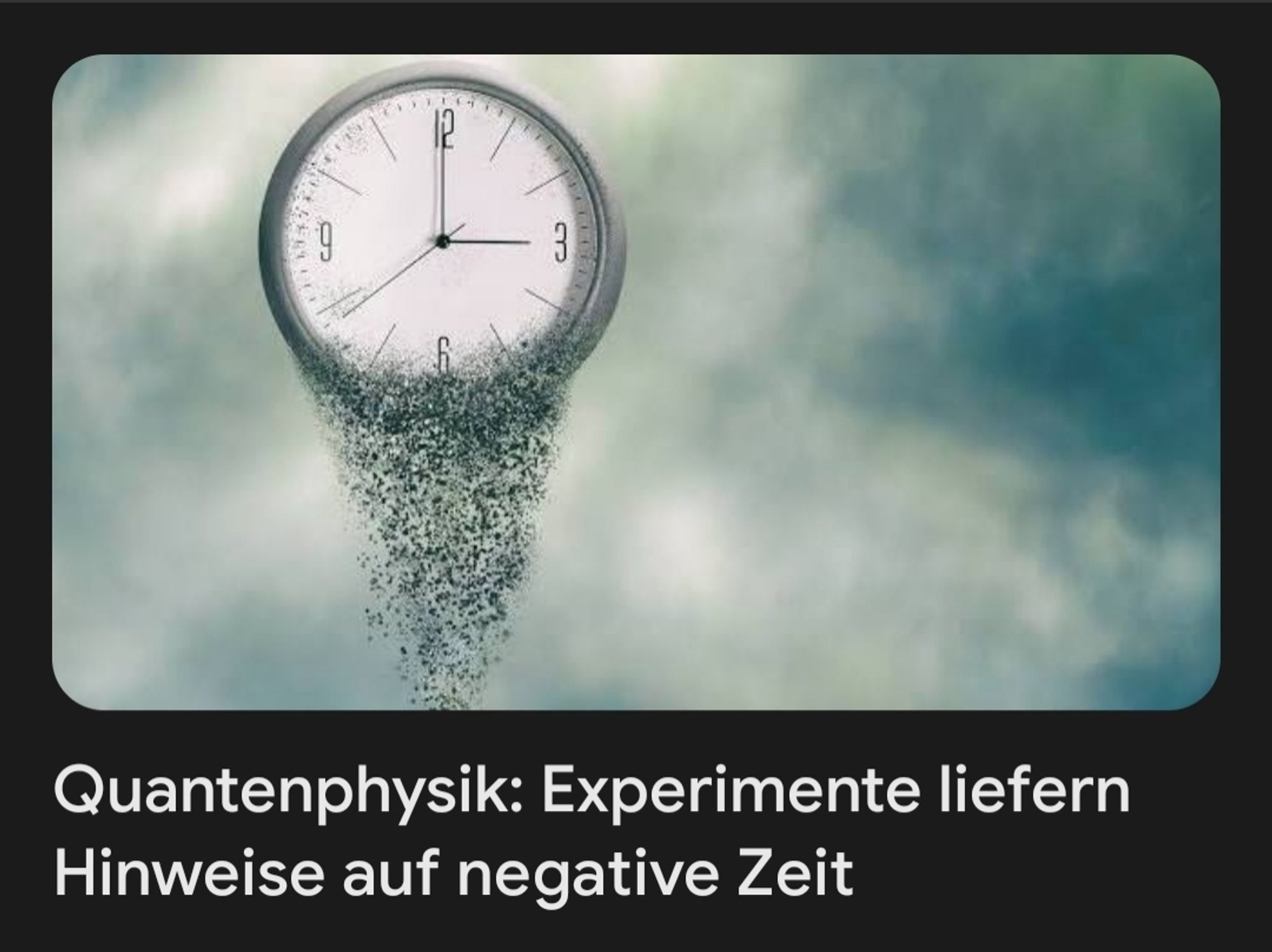 Headline: Quantenphysik: Experimente liefern Hinweise auf negative Zeit