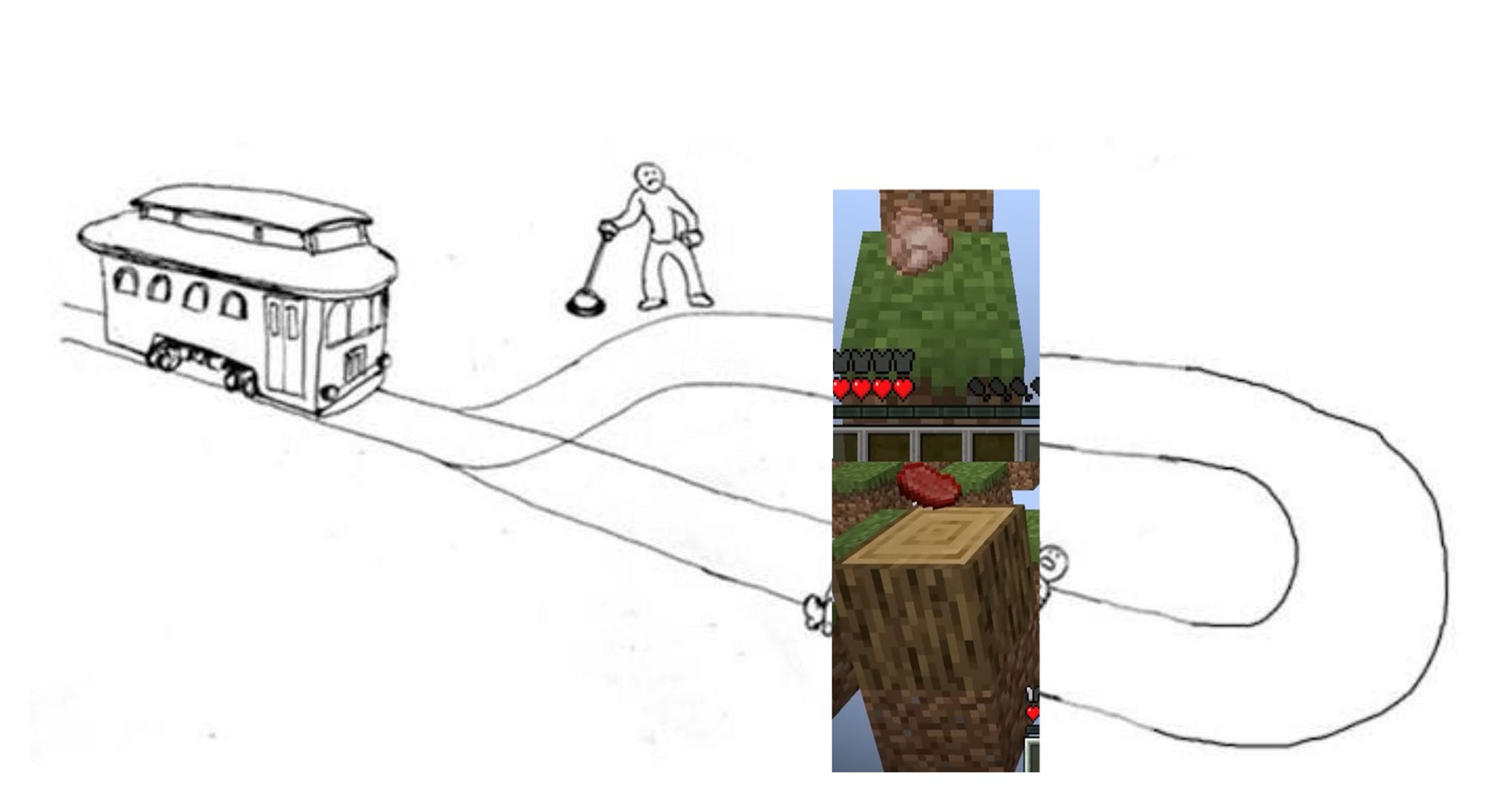 The trolley problem but with minecraft parkour