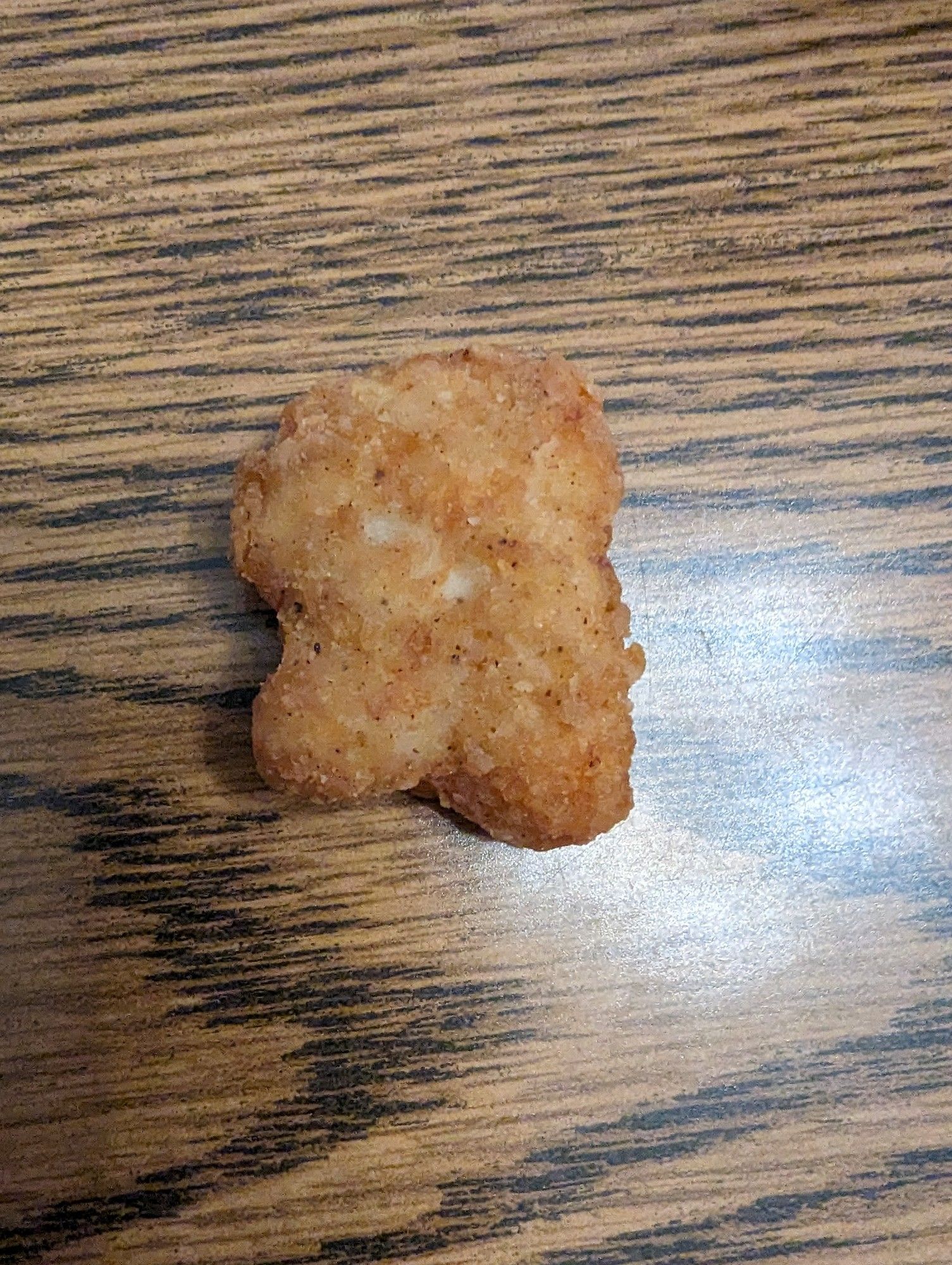 A chicken nugget that looks like an Among Us character. My child insisted that I post this, so you're welcome.