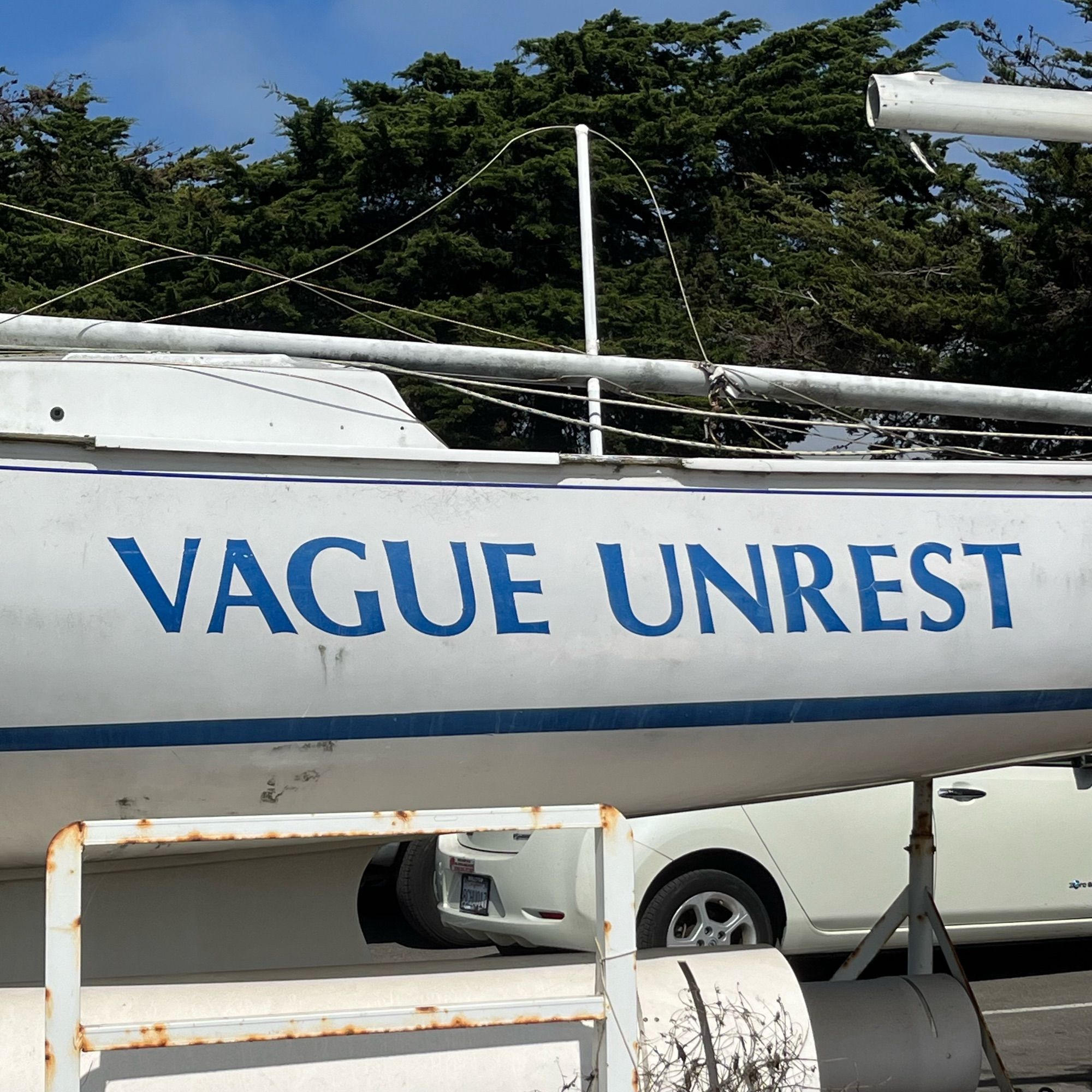 A boat named “vague unrest”