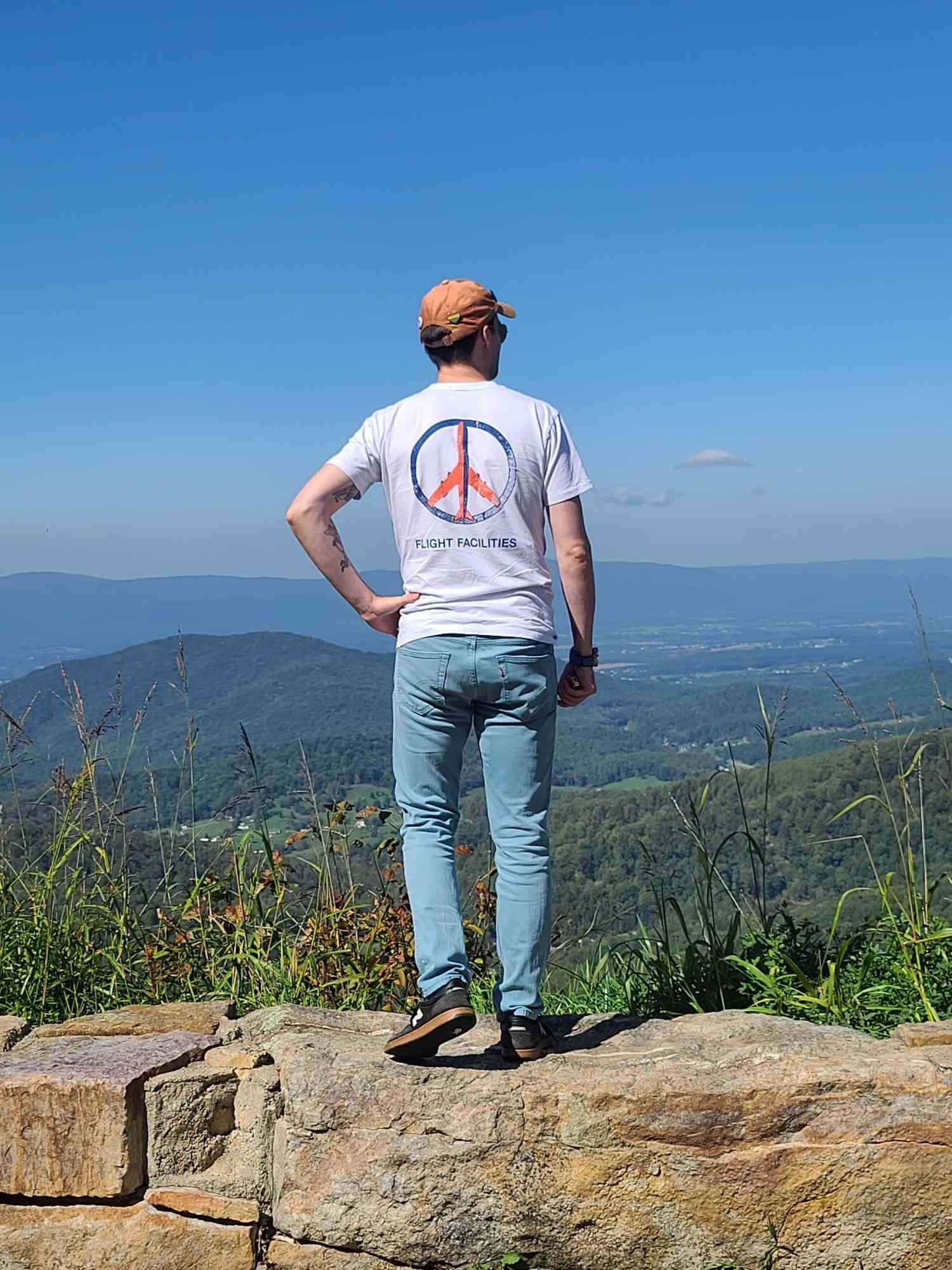 Picture of me from behind overlooking the Appalachian Mountains in Virginia