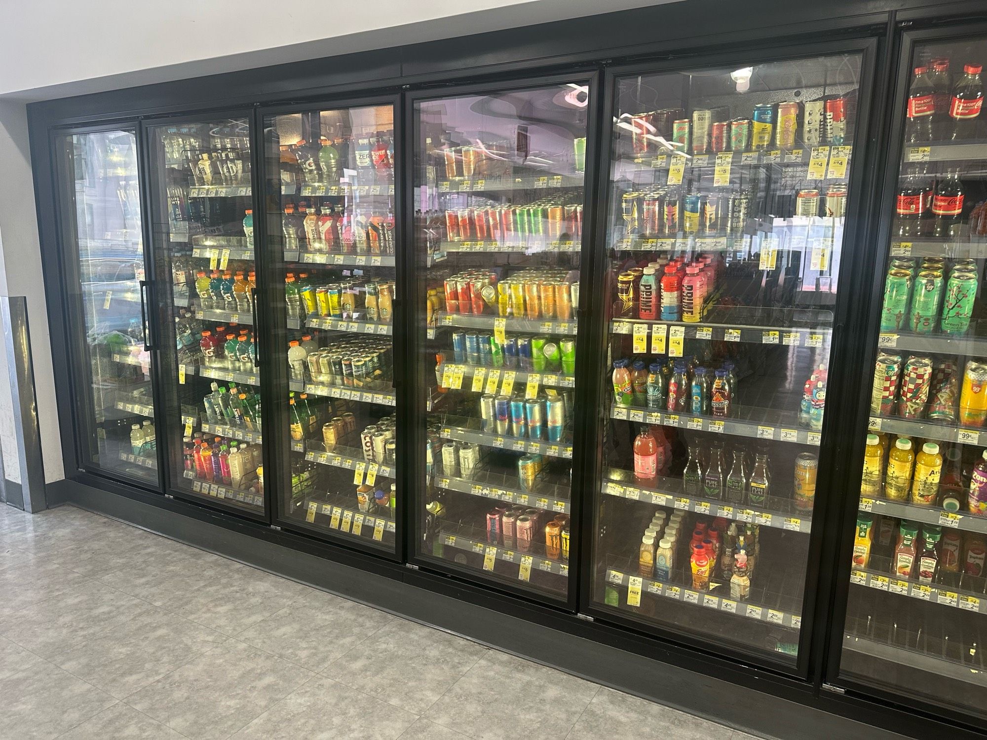 Convenience store refrigerated drinks