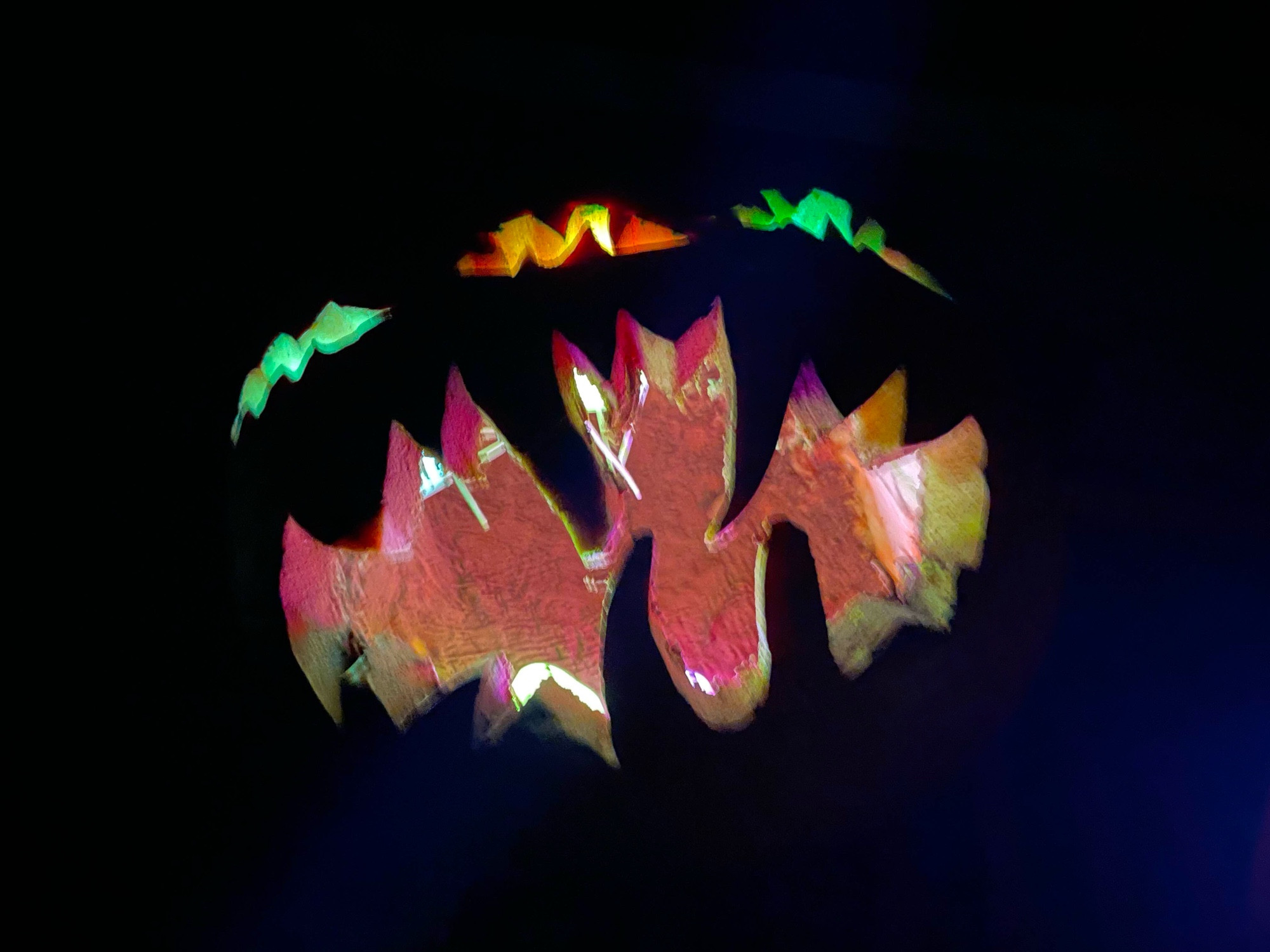 A pumpkin carved to look like the World of Warcraft Old God Yogg-Saron