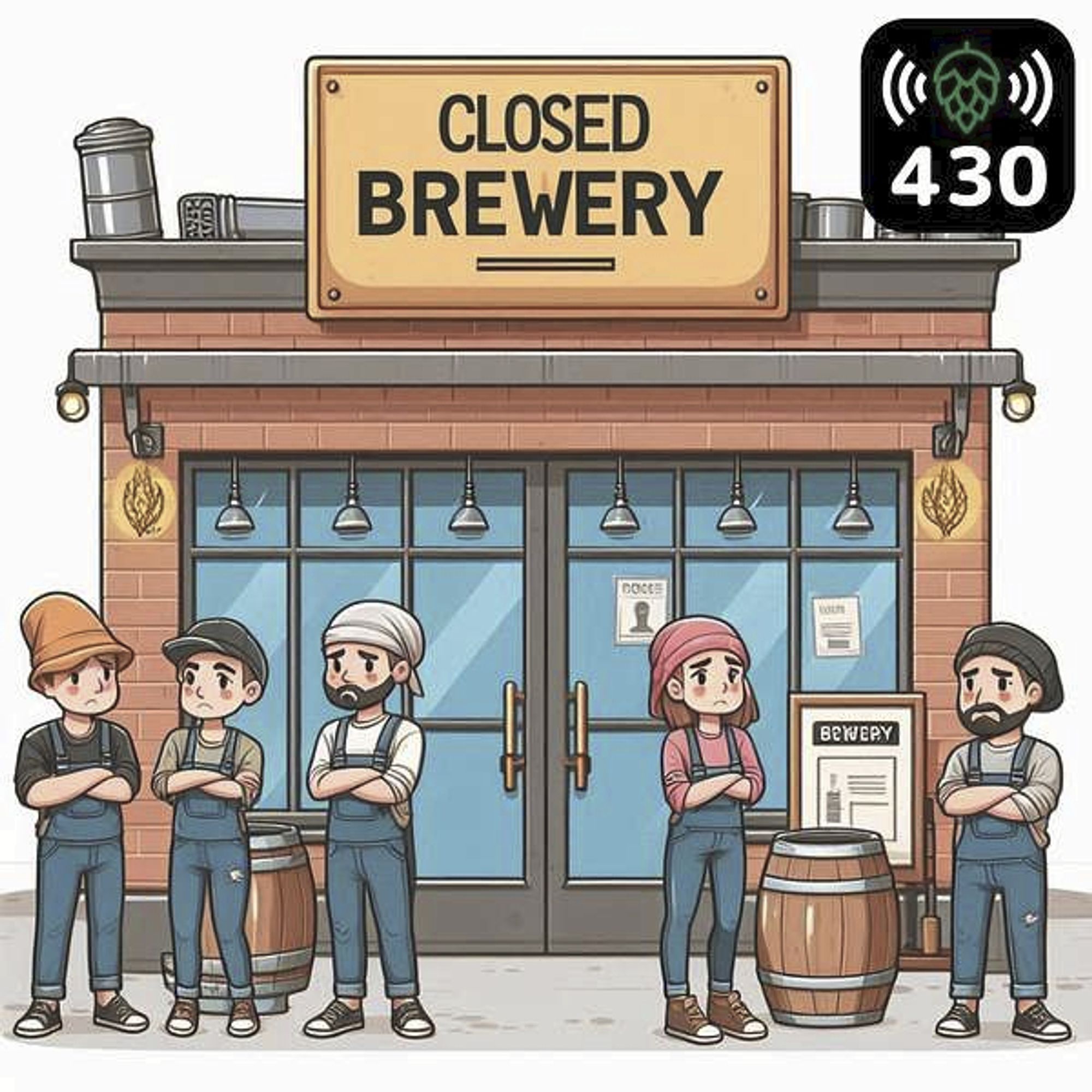 Nobody likes it when a brewery closes.  These people aren't sure what to do now, other than hang around their closed brewery drinking in sadness.  Rookie mistake.  When things go bad, you find a brewery that's still open and drink beer instead.