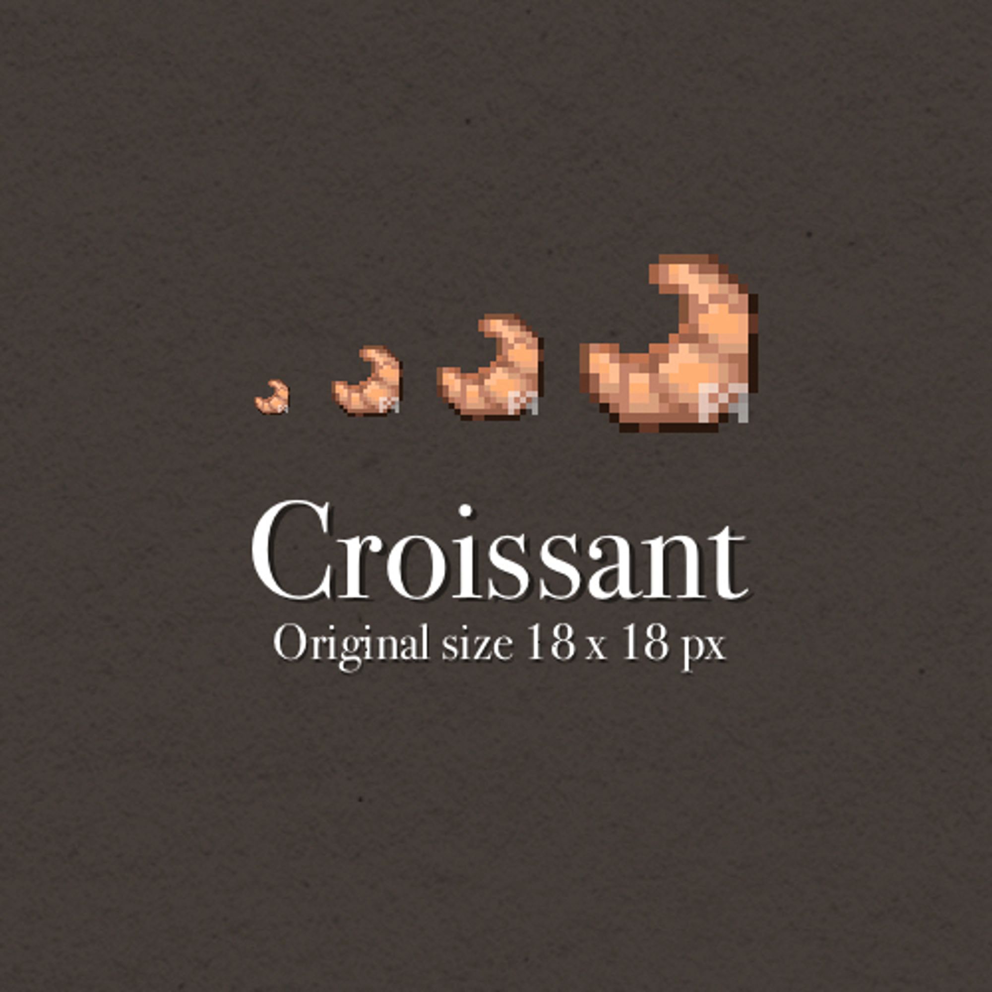 Ein Croissant im Pixelart Stil