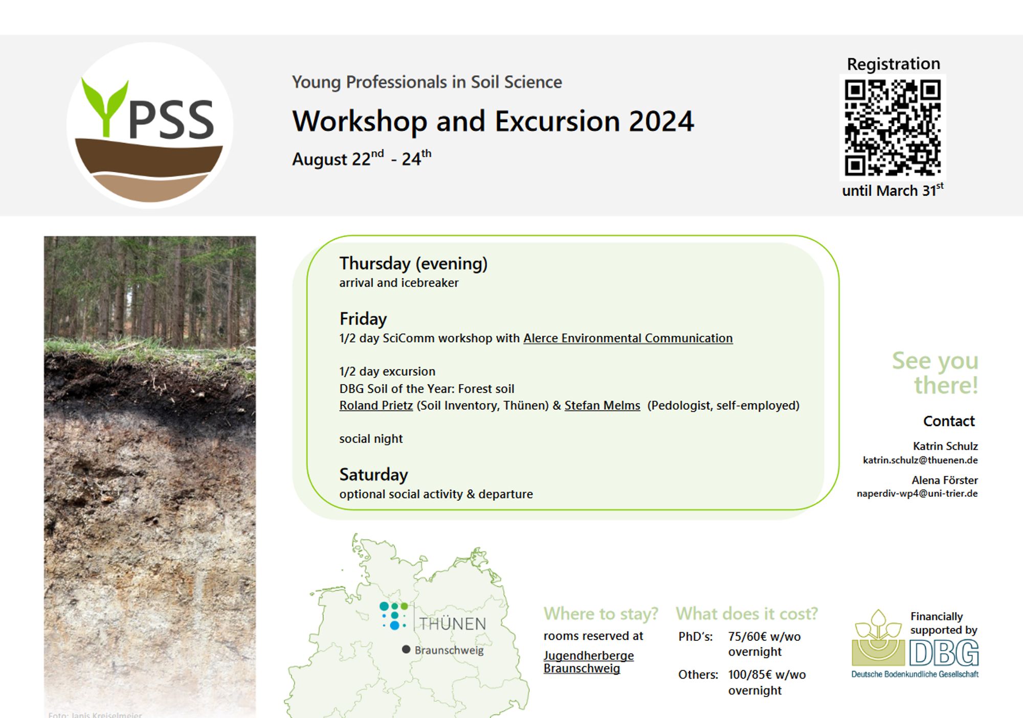 Young Porfessionals in Soil Science Workshop and Excursion 2024 Flyer