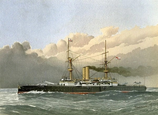 Royal Navy battleship Royal Sovereign of 1891, going to work very cutesy, very demure, none of this green cut crease.