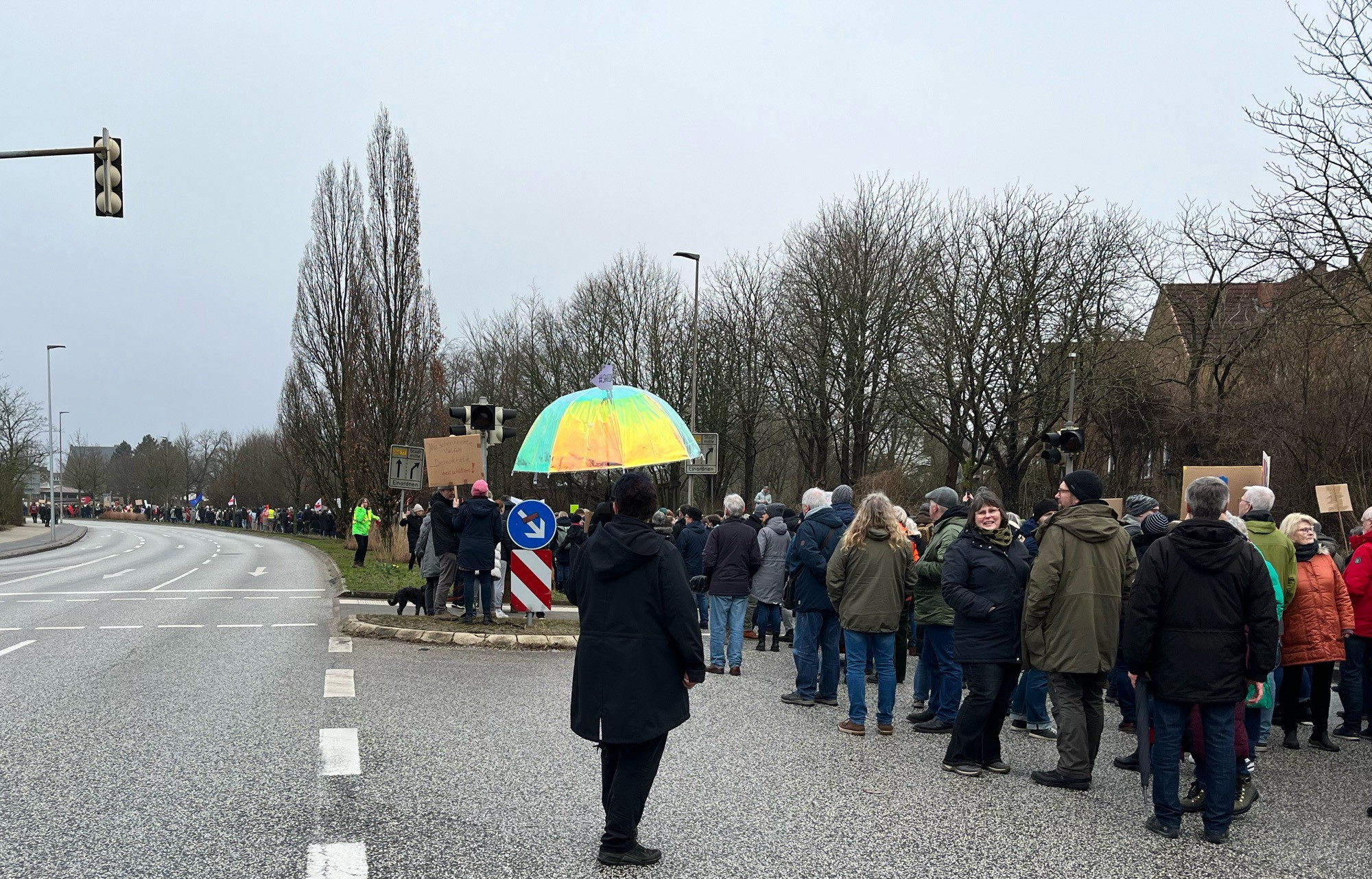 Hauptstraße in Itzehoe, man sieht Menschenmassen über die komplette Strassenlänge