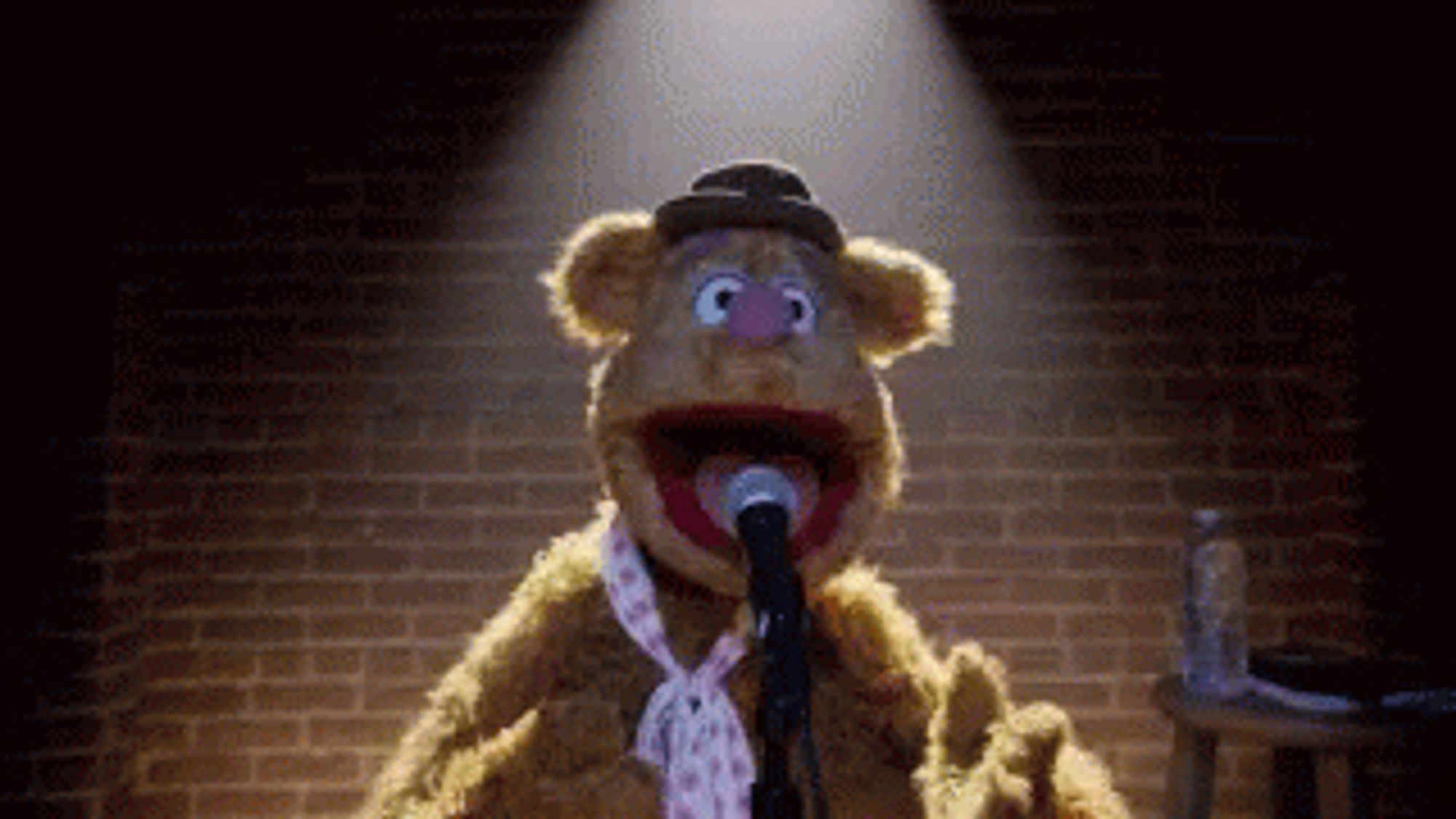 Fozzie Bear onstage killin’ it.