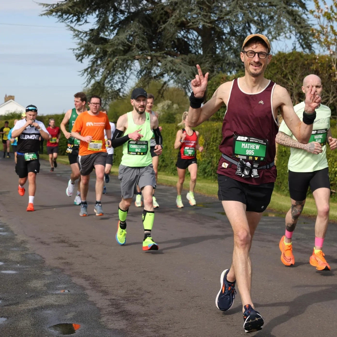 Photo of me running Newport marathon