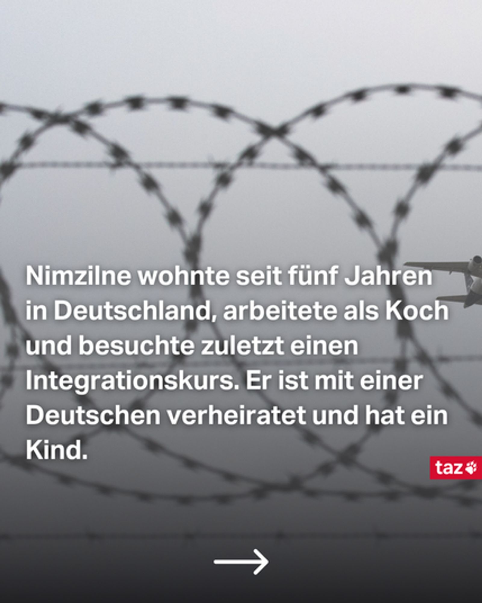 Nimzilne wohnte seit fünf Jahren in Deutschland, arbeitete als Koch und besuchte zuletzt einen Integrationskurs. Er ist mit einer Deutschen verheiratet und hat ein Kind.