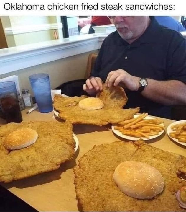 Image shows four chicken fried steak sandwiches. Importantly, the image itself delineates these sandwiches as "Oklahoma Chicken Fried Steak Sandwiches." This is evidenced by how how wide and flat the steaks are. 

As an Oklahoman myself, I understand the thrill of a nice chicken fried steak sandwich after dexterously avoiding the church crowd. No Debra, I'm not a christian. No, I won't "just try going to church." Why are you crying!?