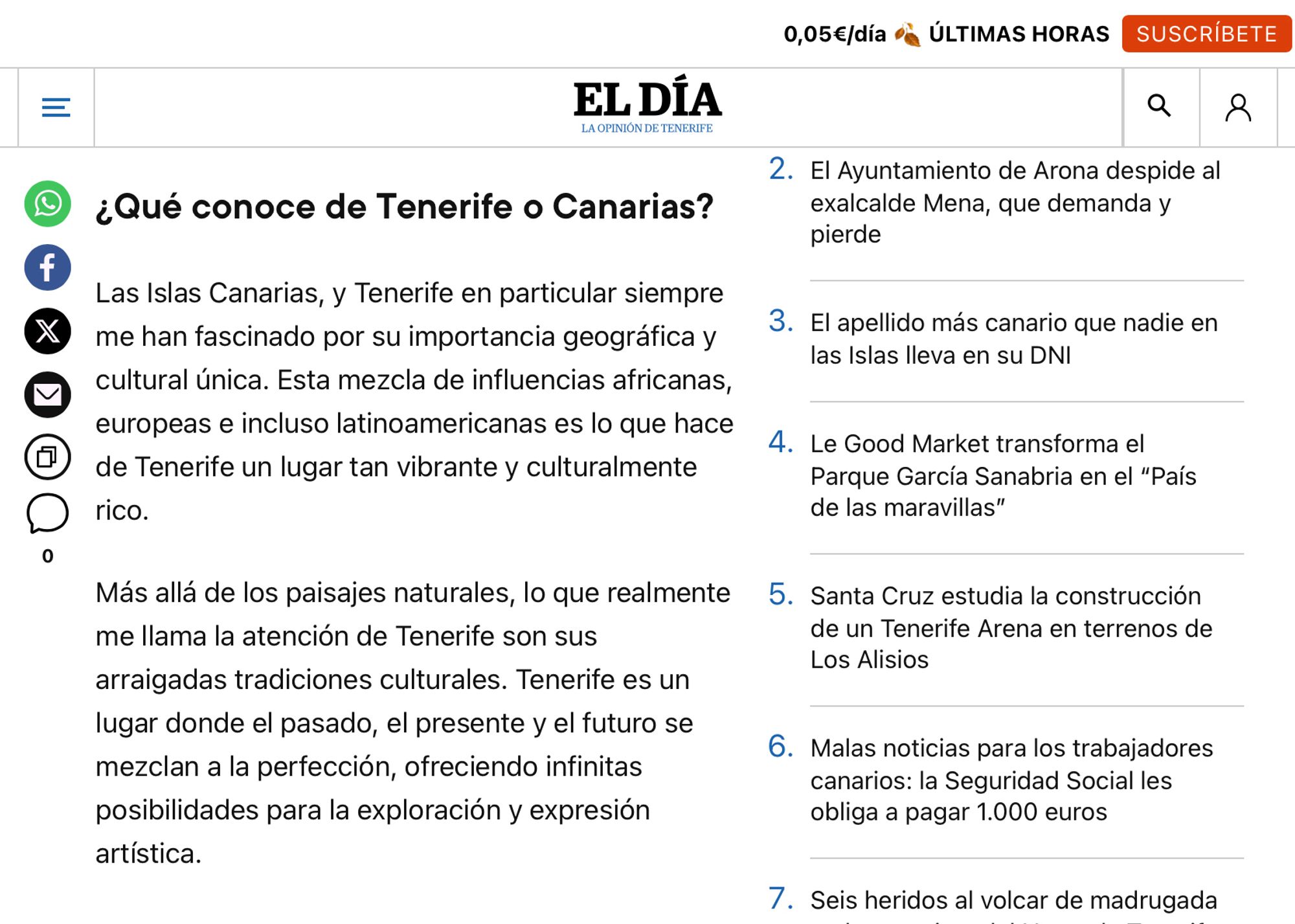 Entrevista a la artista nigeriana REWA en el periódico El Día de Santa Cruz de Tenerife. Es la autora del cartel del próximo carnaval de la ciudad.