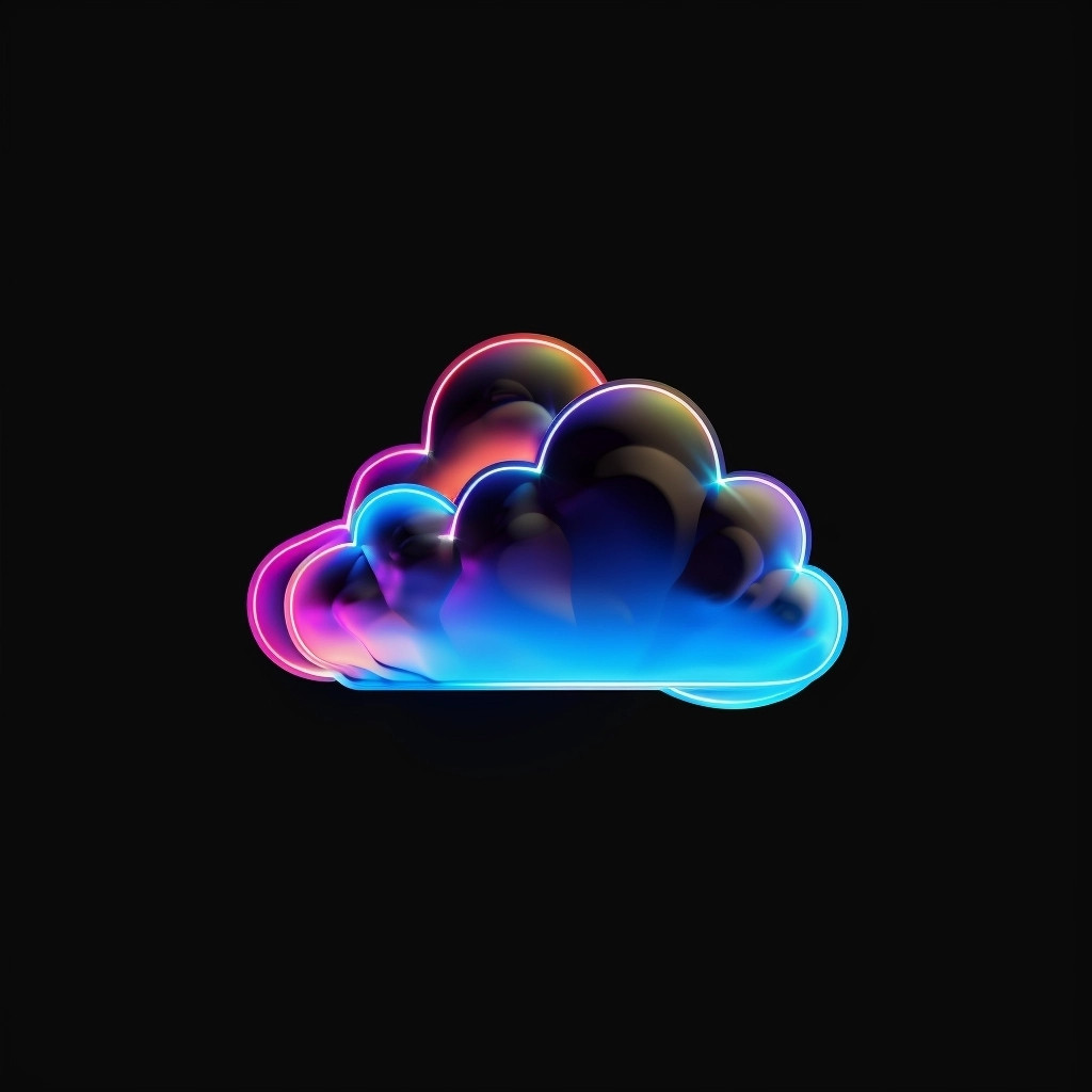 Holographic cloud, dark background 