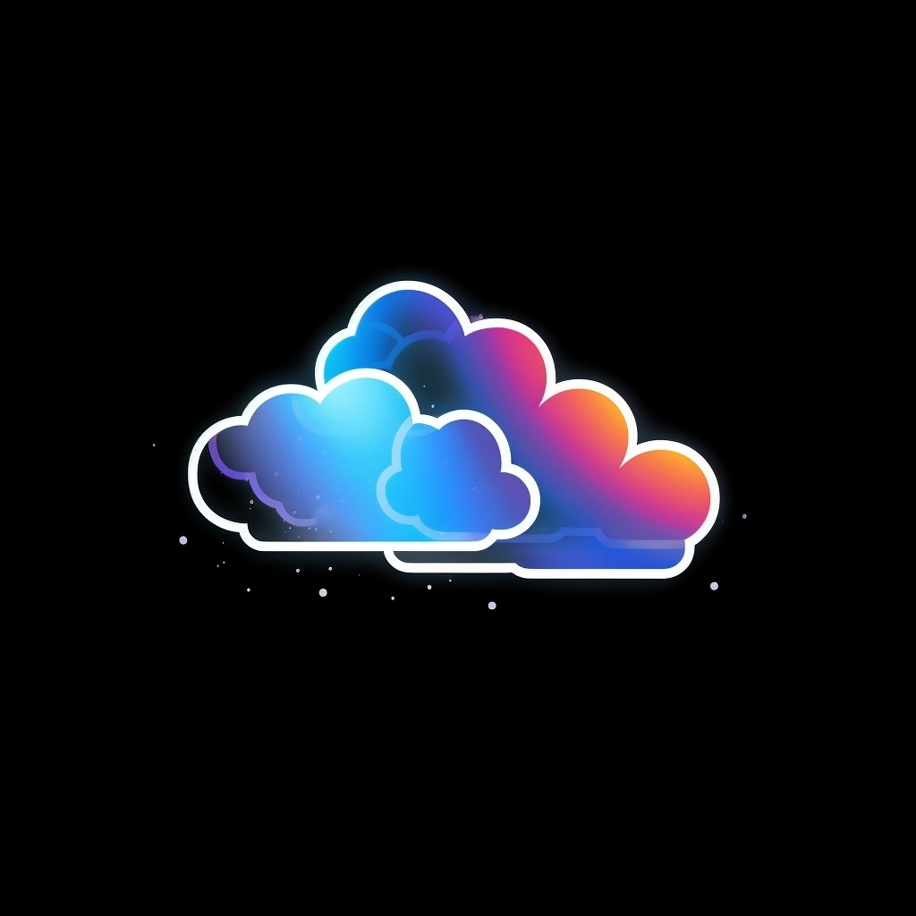 Semi-translucent cloud logo, multi-color