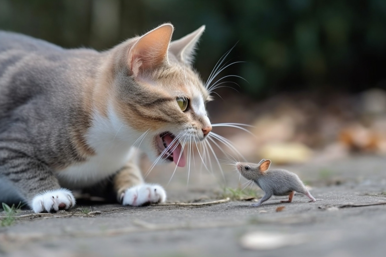 Cat said yuck to the mouse 