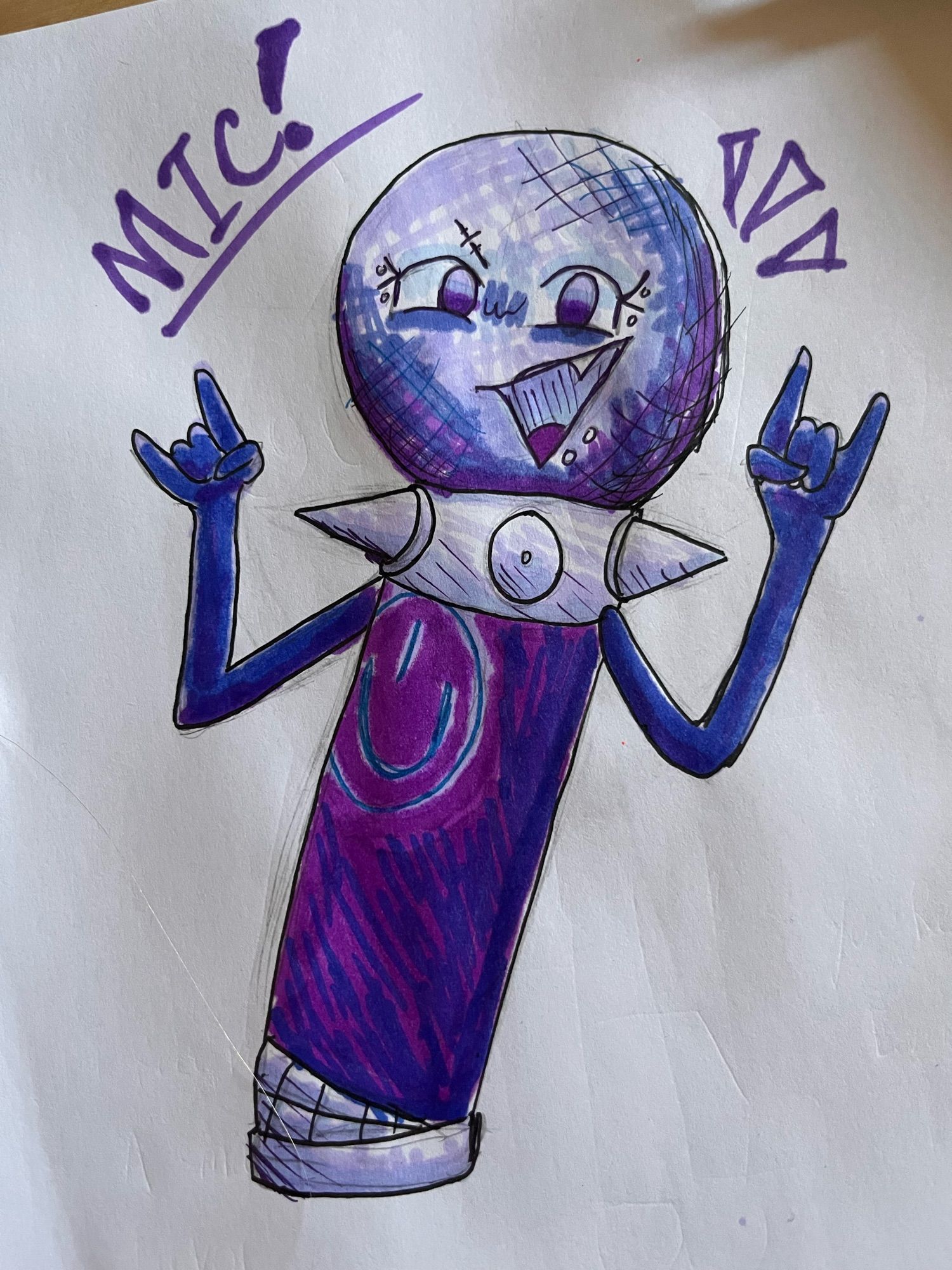 Marker drawing of Microphone from Inanimate Insanity! (Mic!)