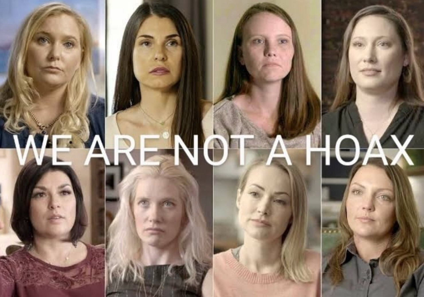 Headshots of eight women who were victims of sexual assault and abuse when they were girls, as young as 12. Testimony given under oath. They demand to be heard. They demand the release of the un-redacted Epstein files. 