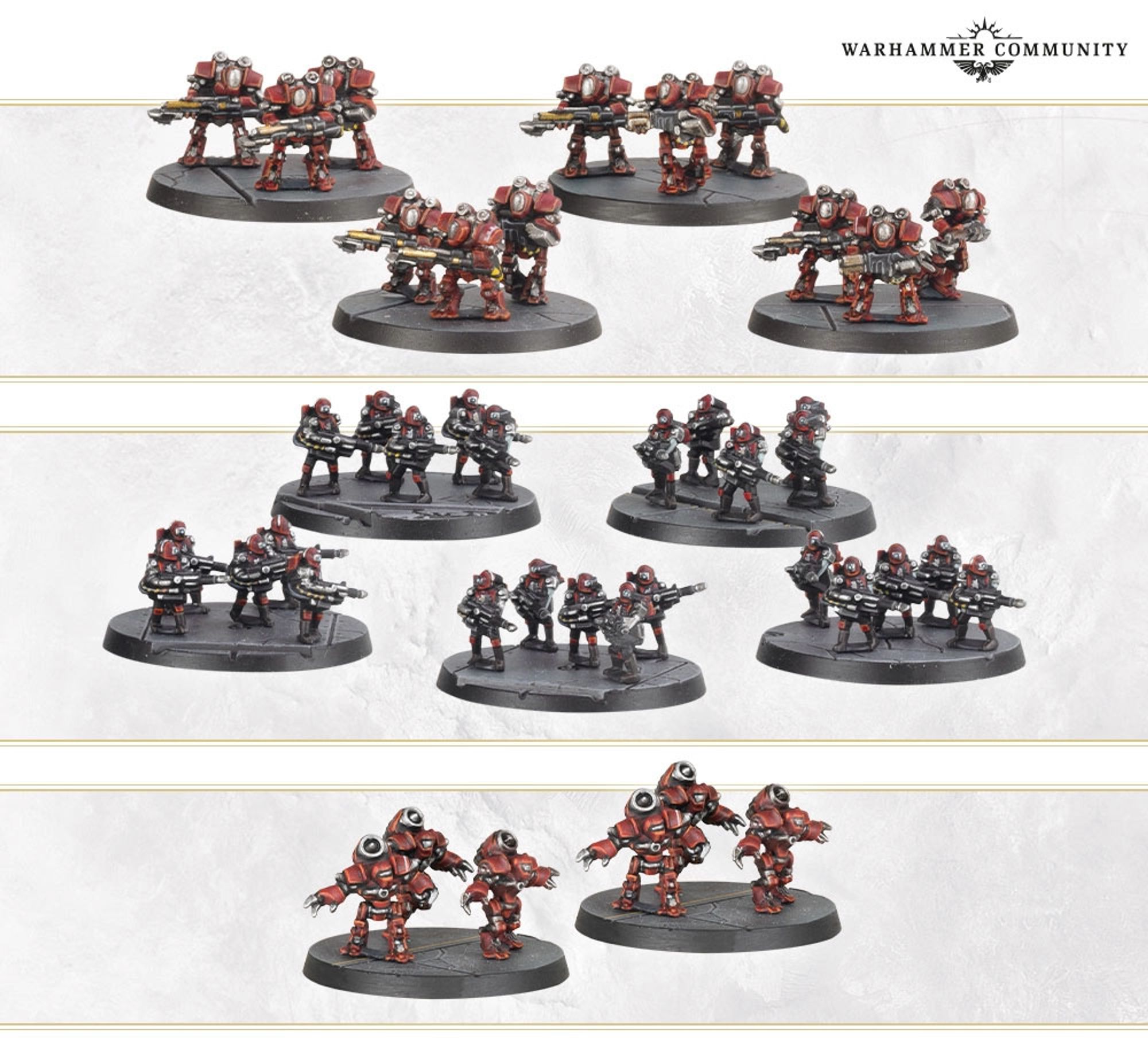 Miniature figures from the Mechanicum Battle Group for Warhammer: The Horus Heresy - Legions Imperialis, displayed on bases.