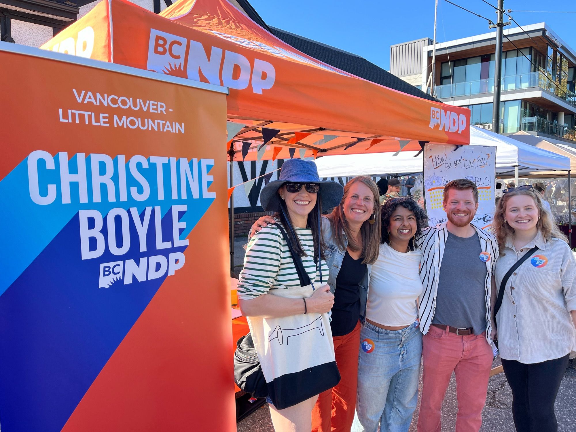 With Councillor Christine Boyle, School Board Trustee Jennifer Reddy and BCNDP campaign staff.