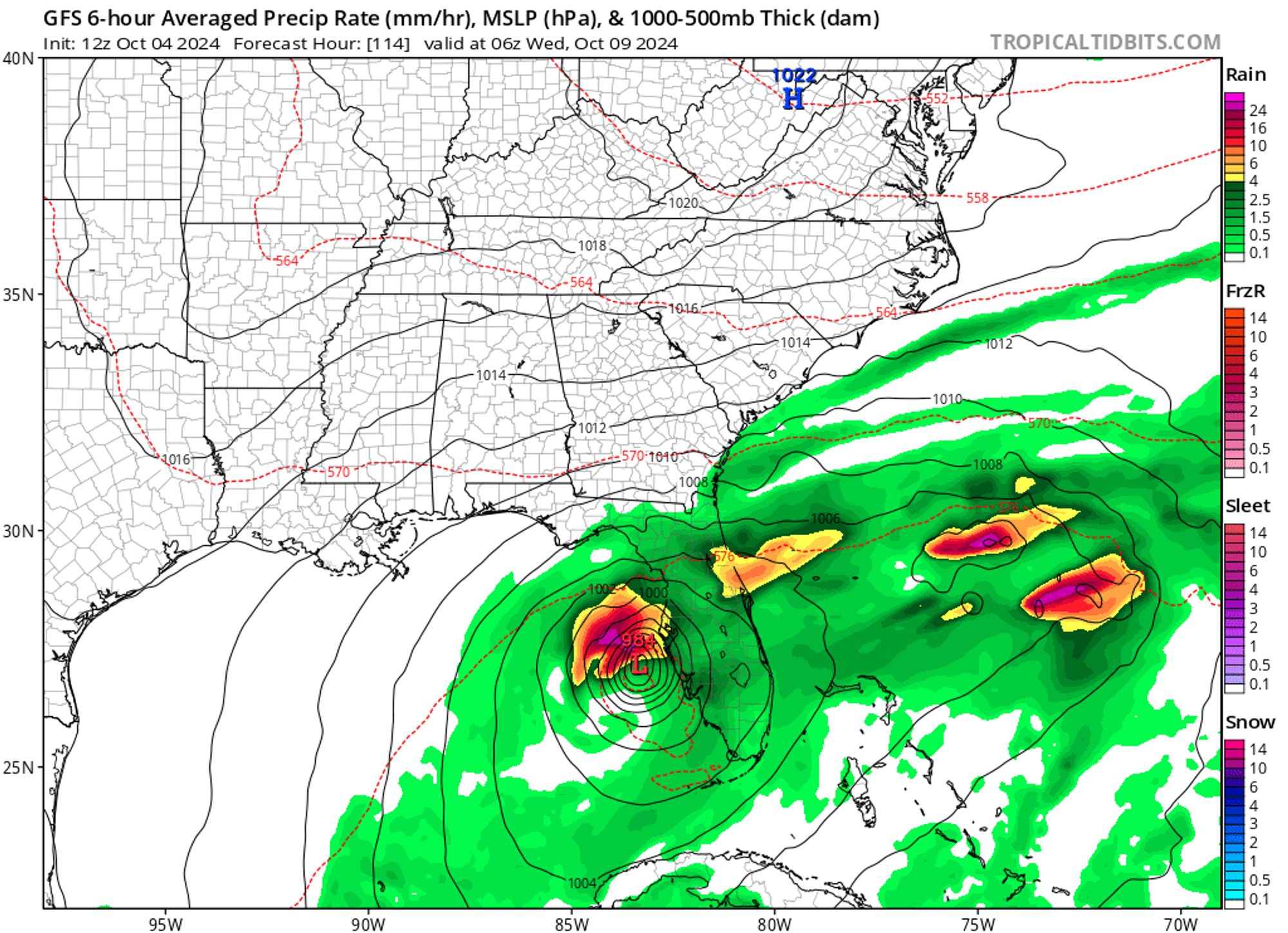 12z gfs simulated radar 5 days out a tropical storm is hitting central florida