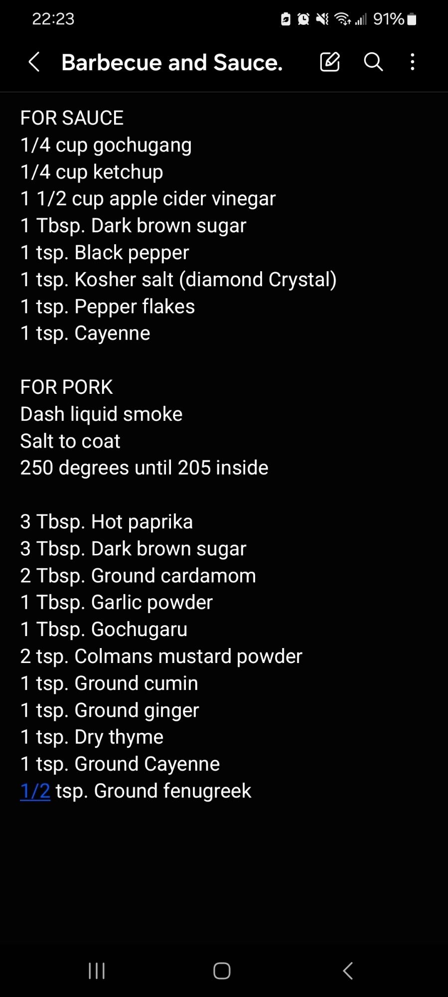 Samsung note with really bare bones oven pulled pork since I live in an apartment and am not allowed a smoker or grill per fire code.