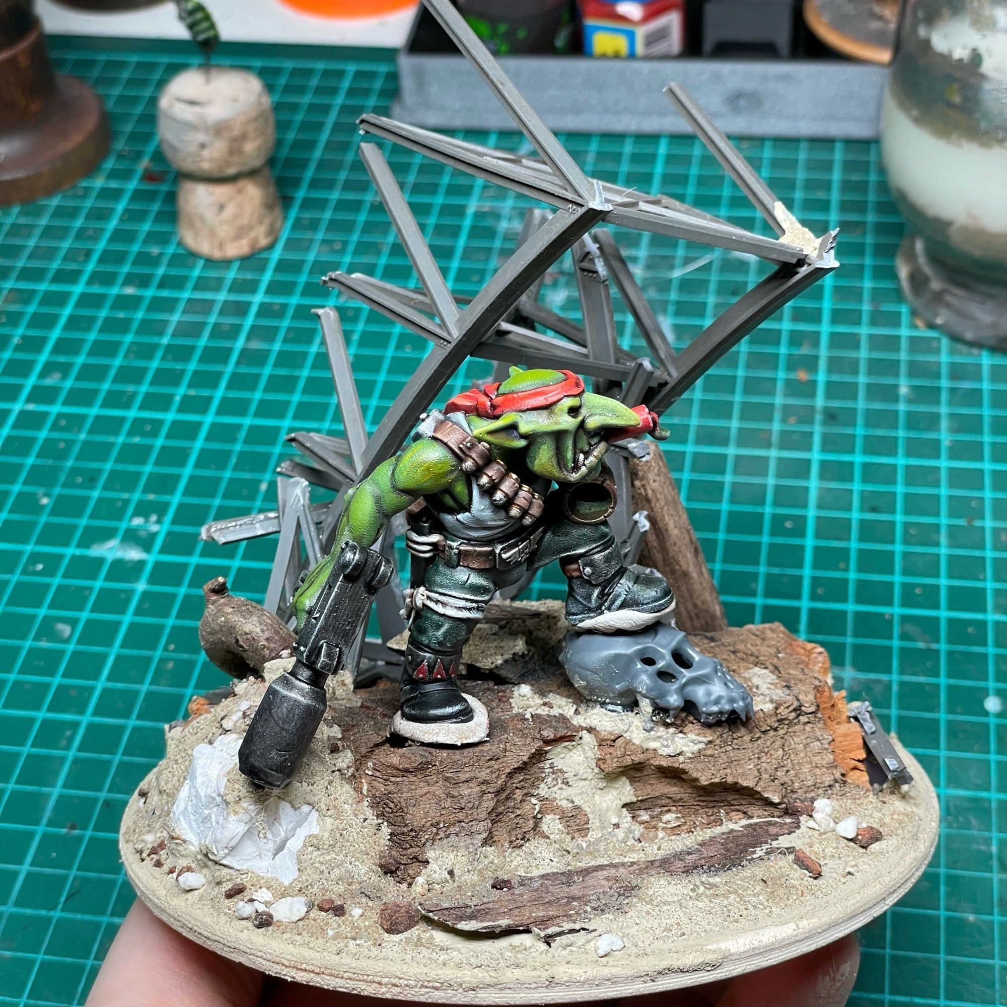 Grot miniature on a scenic base.