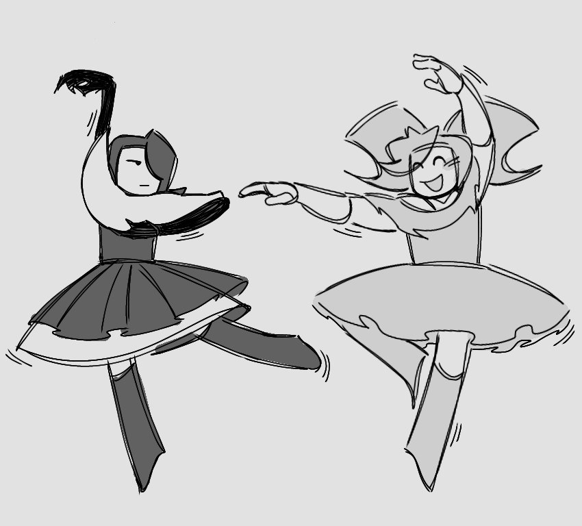 Ballerinas with no names yet. They are dancing.