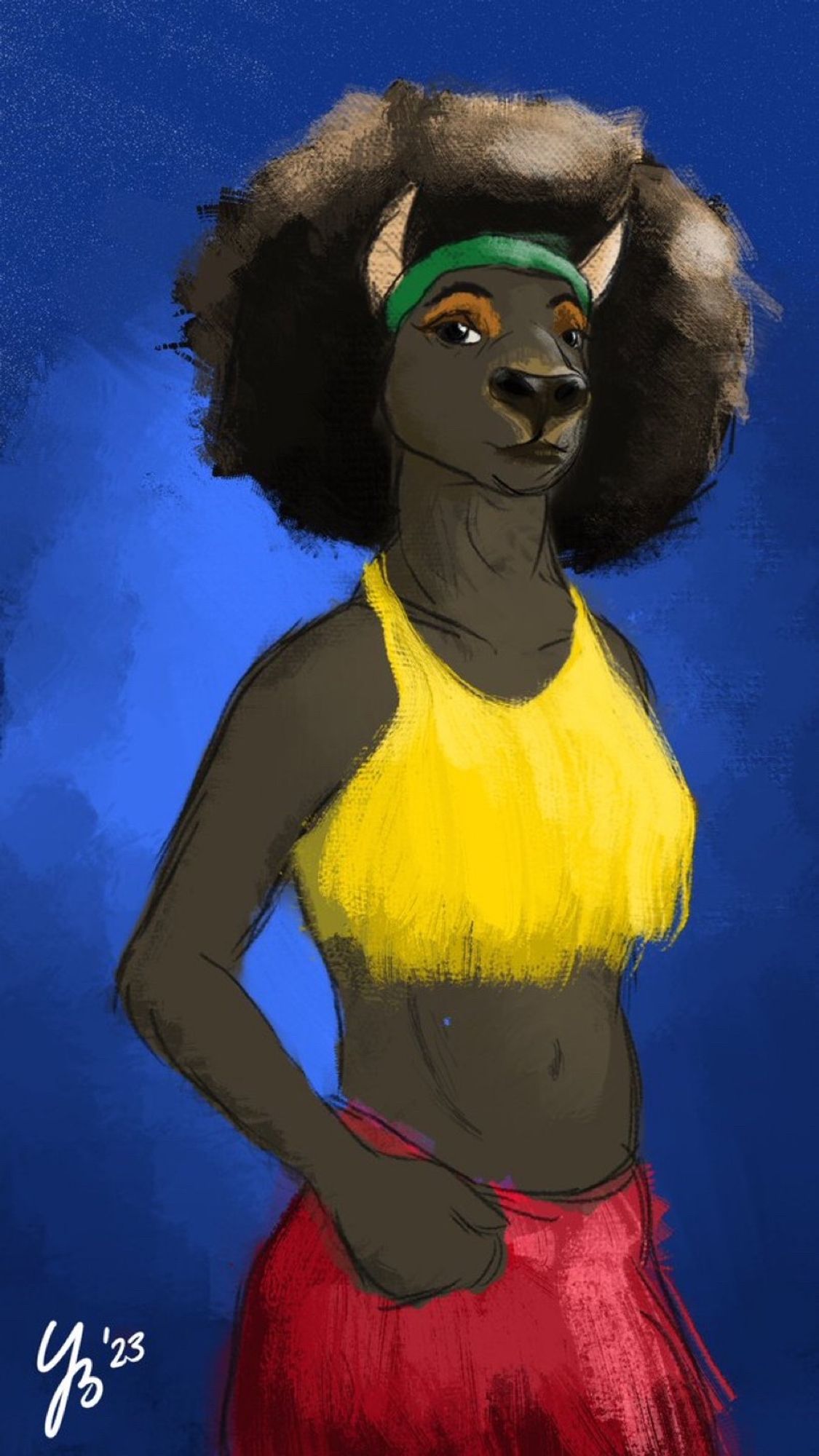 Messy lil digital painting of my baby buffalo sweetie Ewa