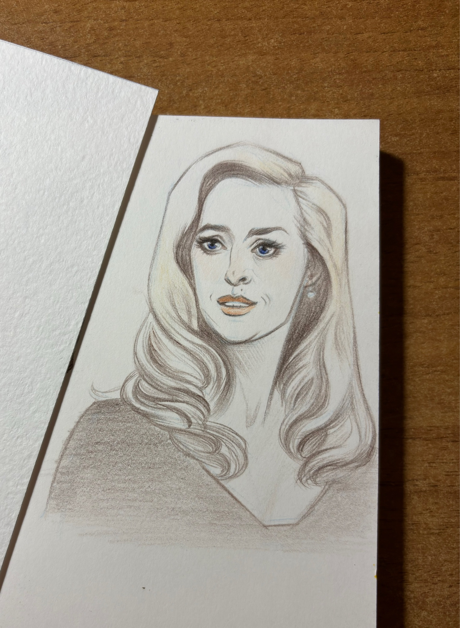 Colored pencils sketch of Bedelia Du Maurier from Hannibal TV series