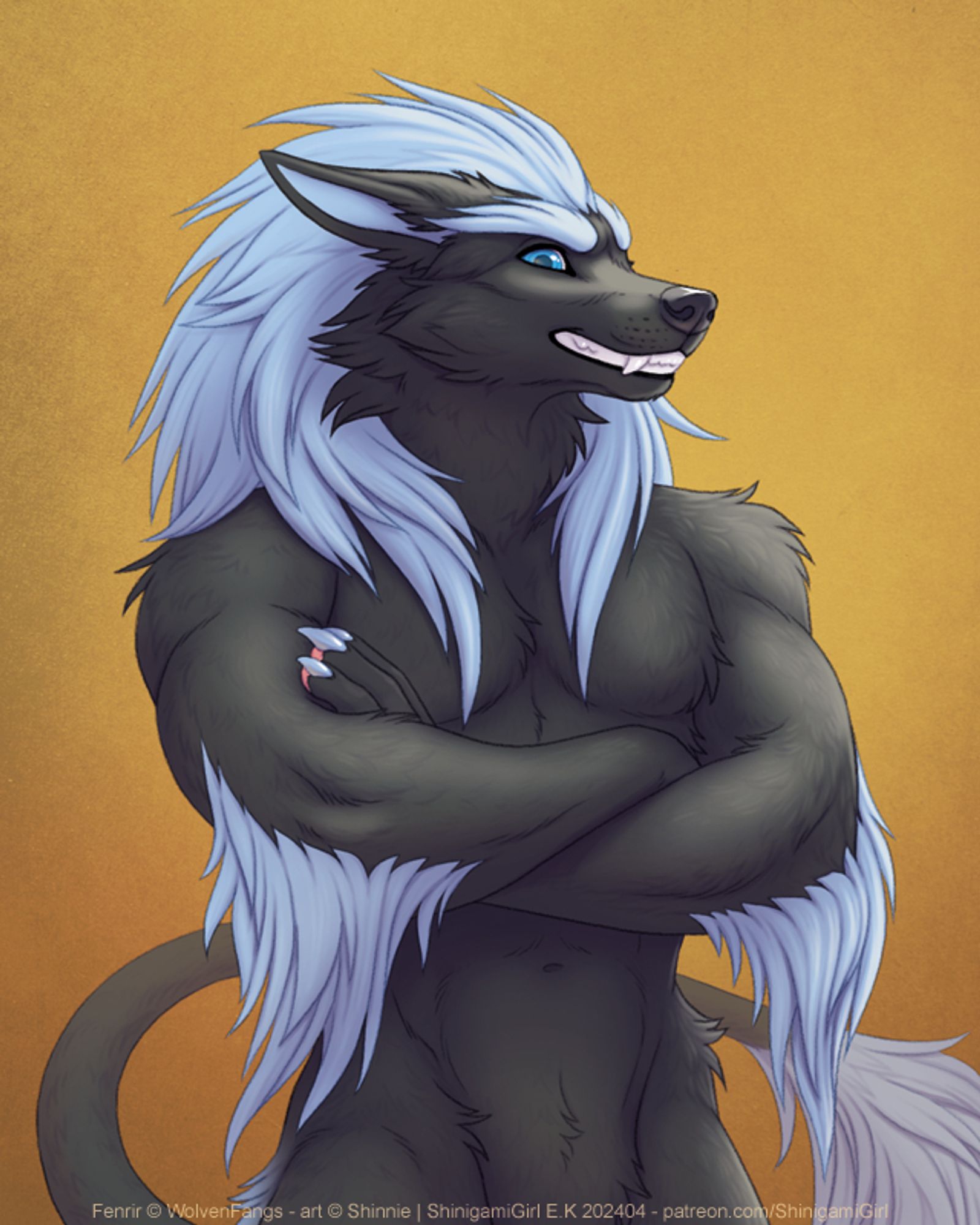 Fenrir, a male anthro canine, done for Wolvenfangs