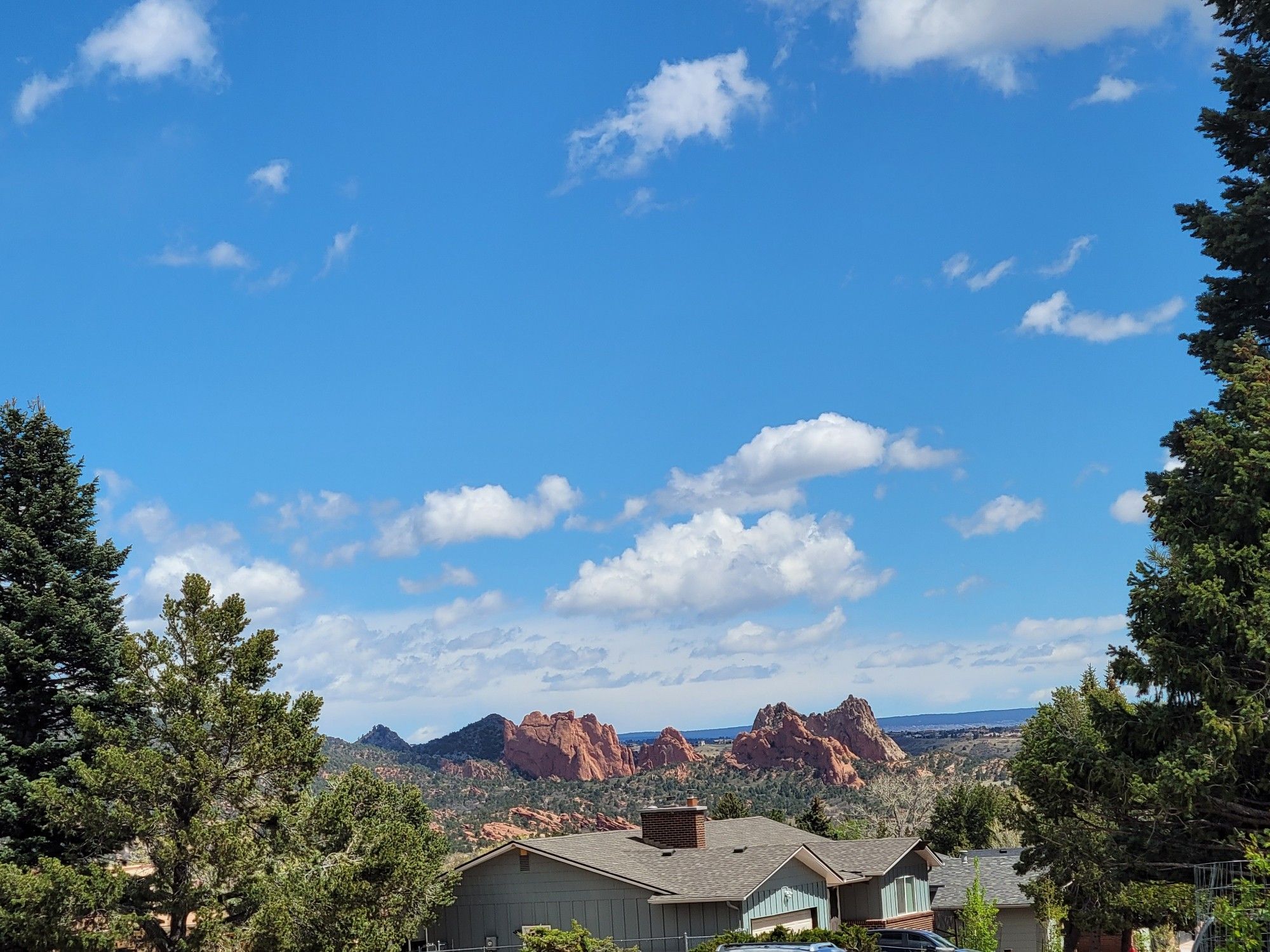 View of Garden of the Gods colorado from Crystal hills