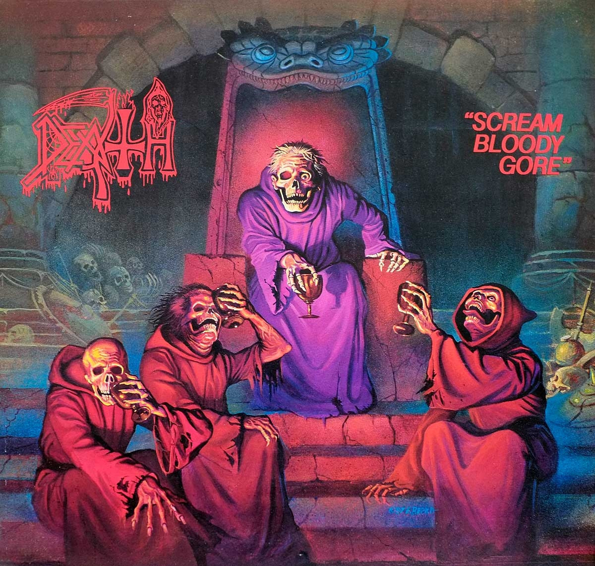 The cover of the 1987 album, Scream Bloody Gore, by Death.