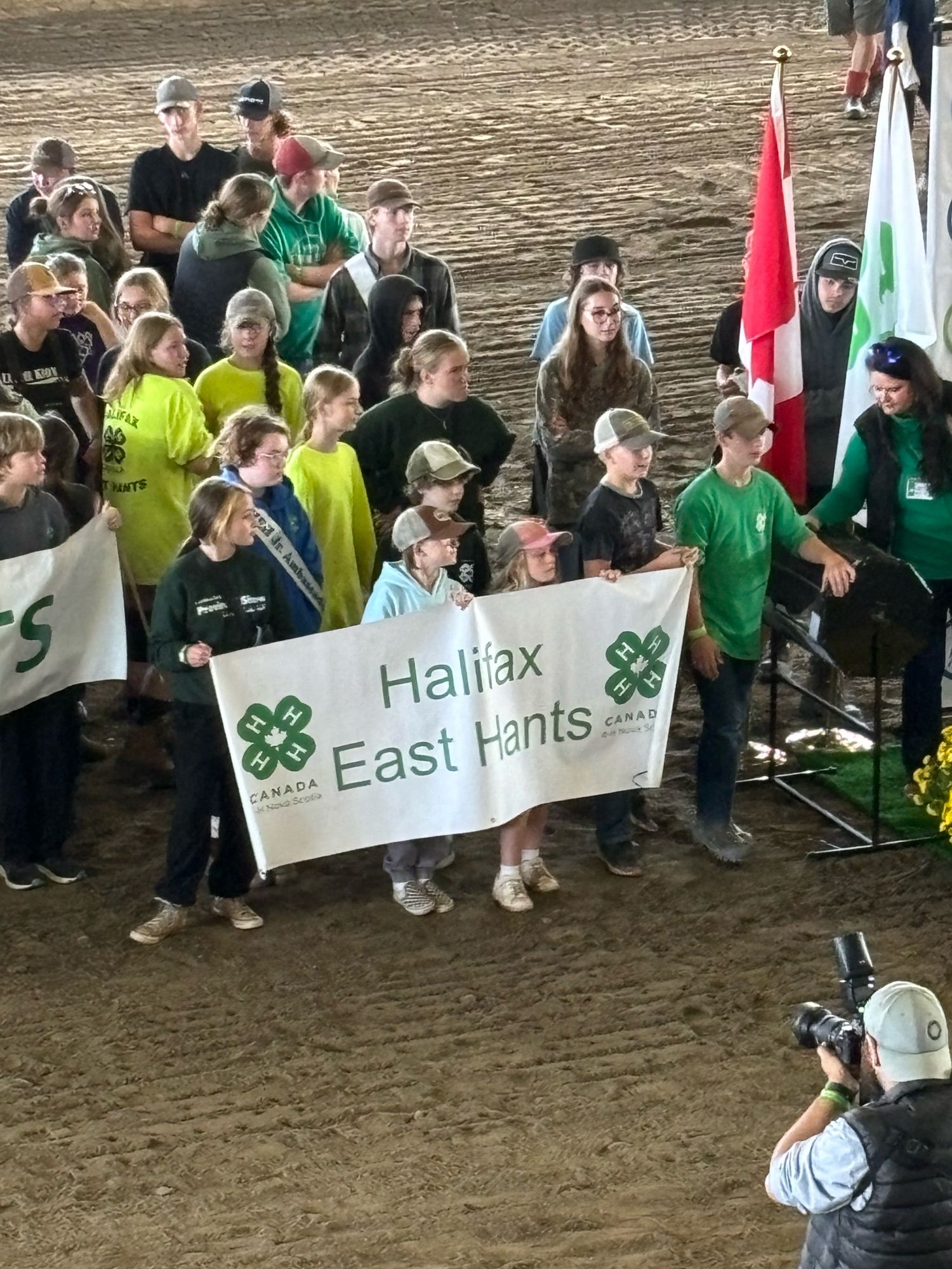 Kids holding the Halifax East Hants 4-H banner