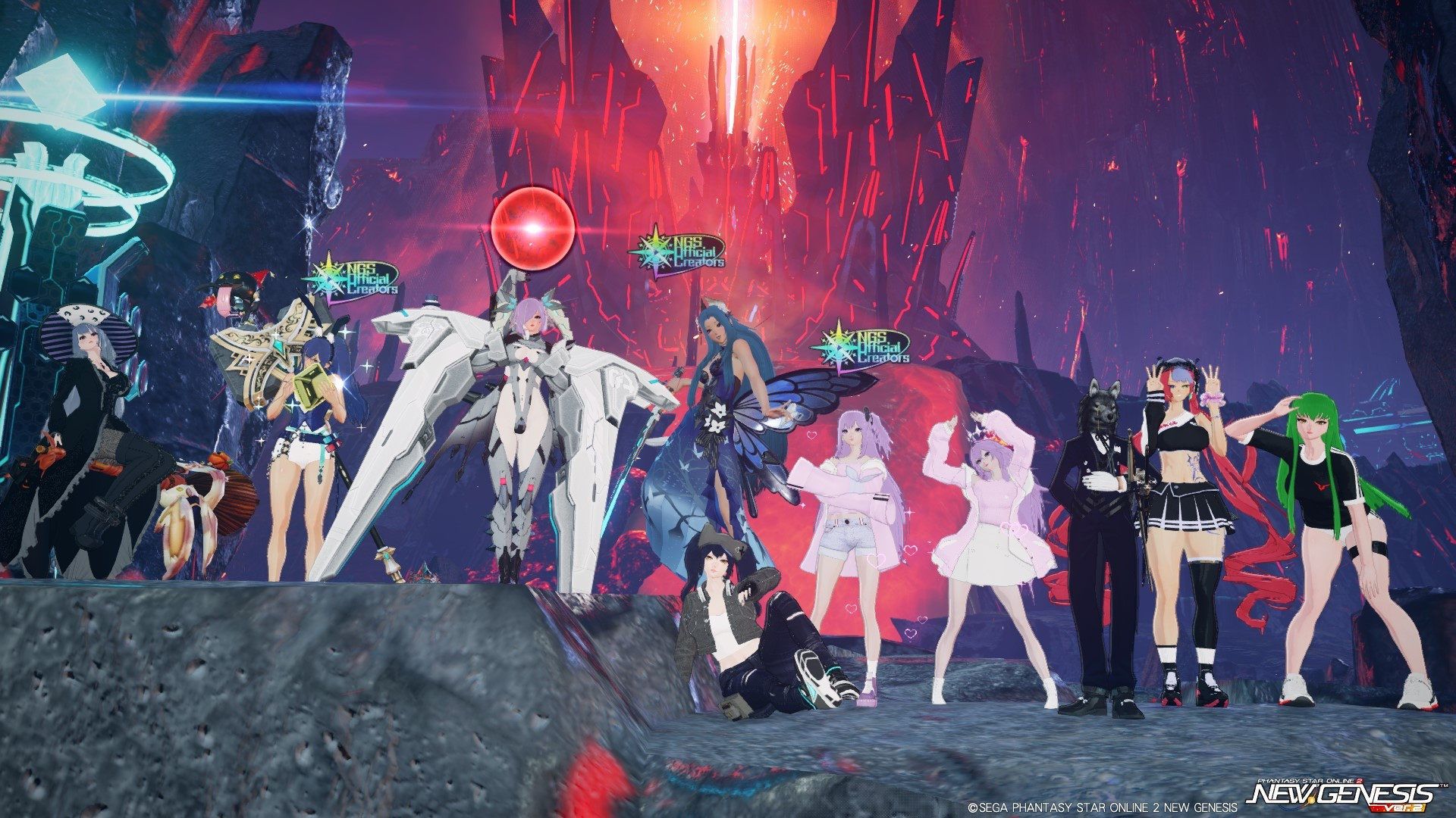 PSO2 NGS Group Screenshot in Mediola Outer Area 1, Stia.