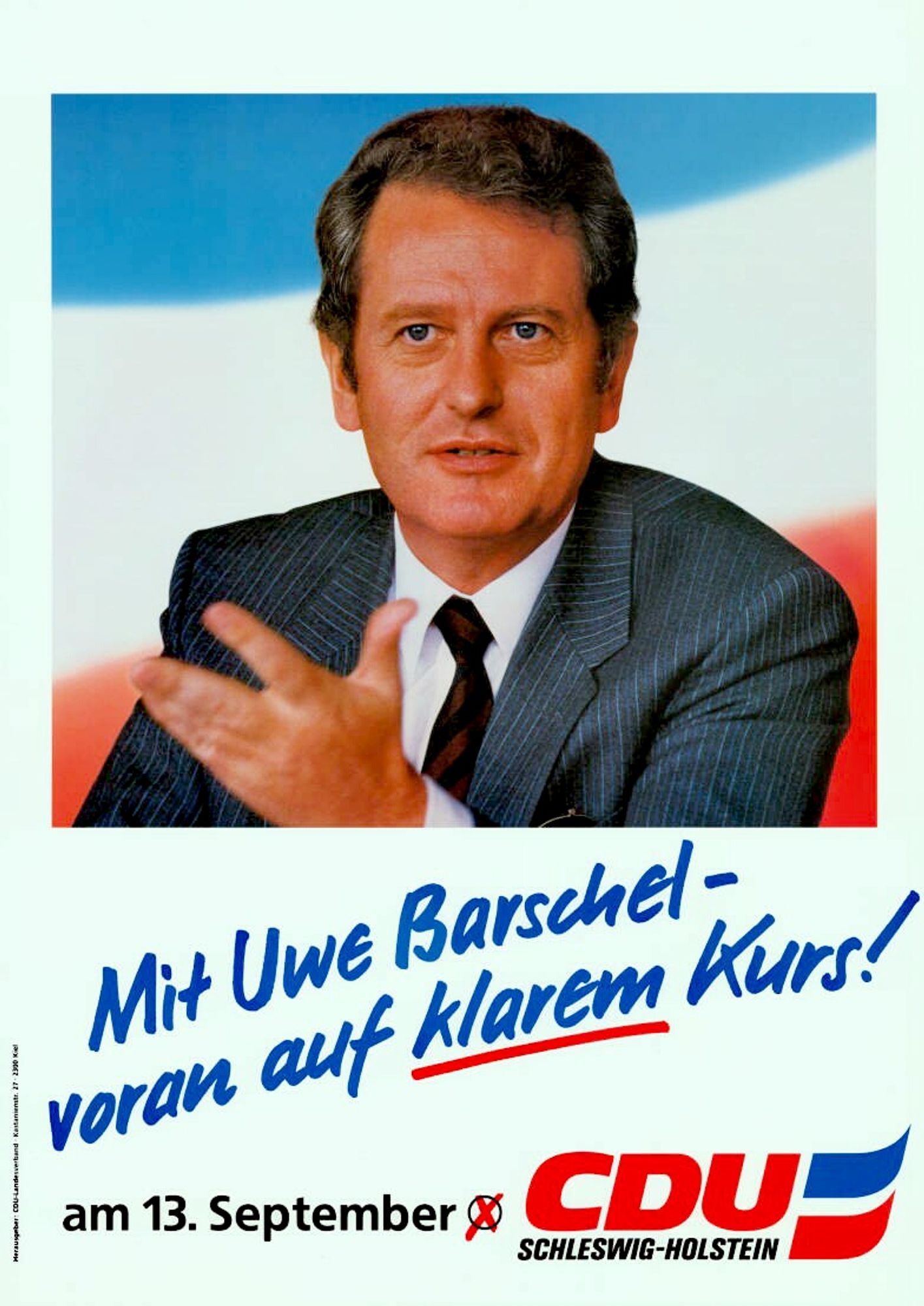 Wahlplakat Landtag SH 13.9.1987