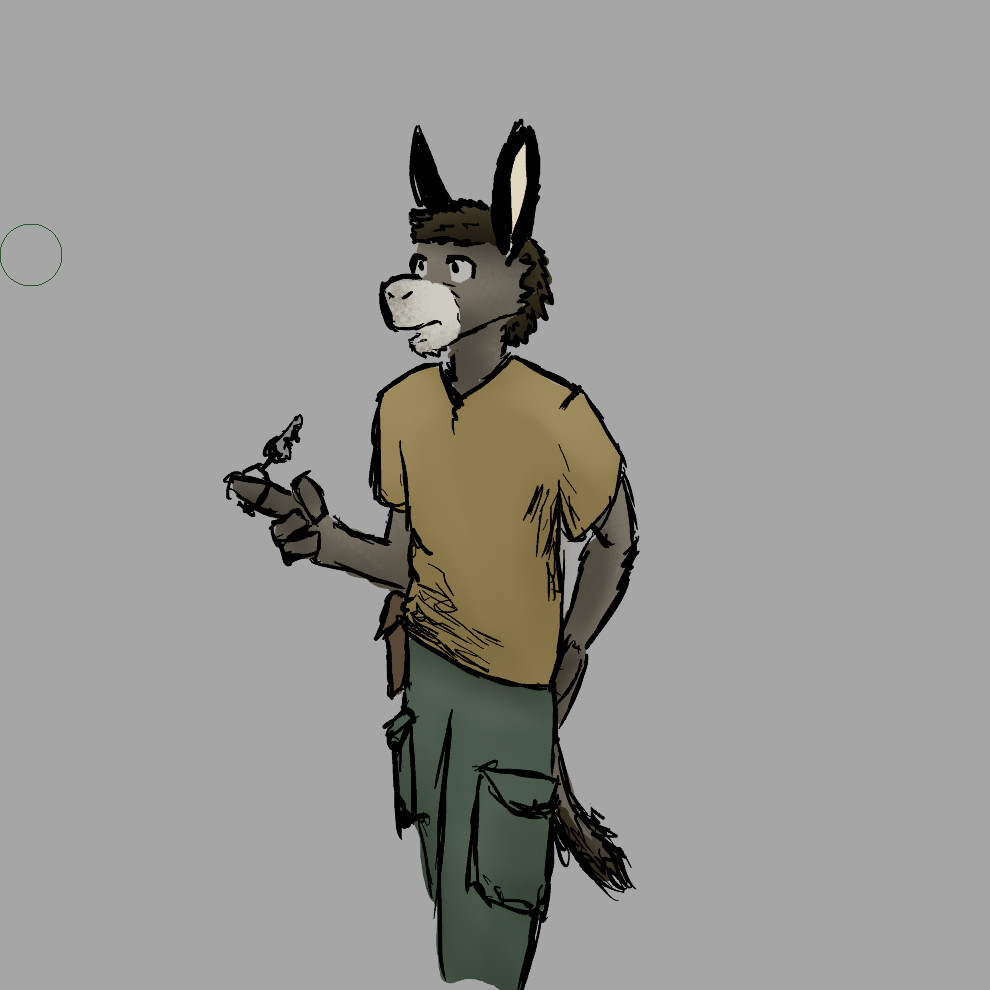 an anthropomorphic donkey twirling a key around their index finger