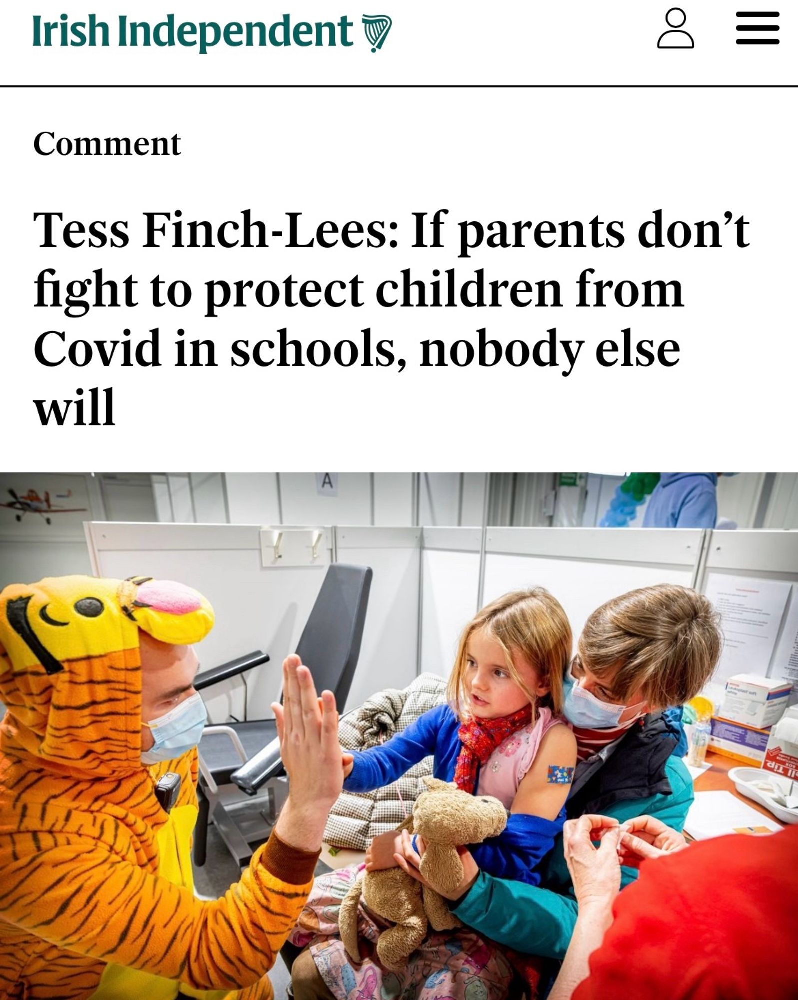 Irish Independent
Comment
Tess Finch-Lees: If parents don't fight to protect children from Covid in schools, nobody else will