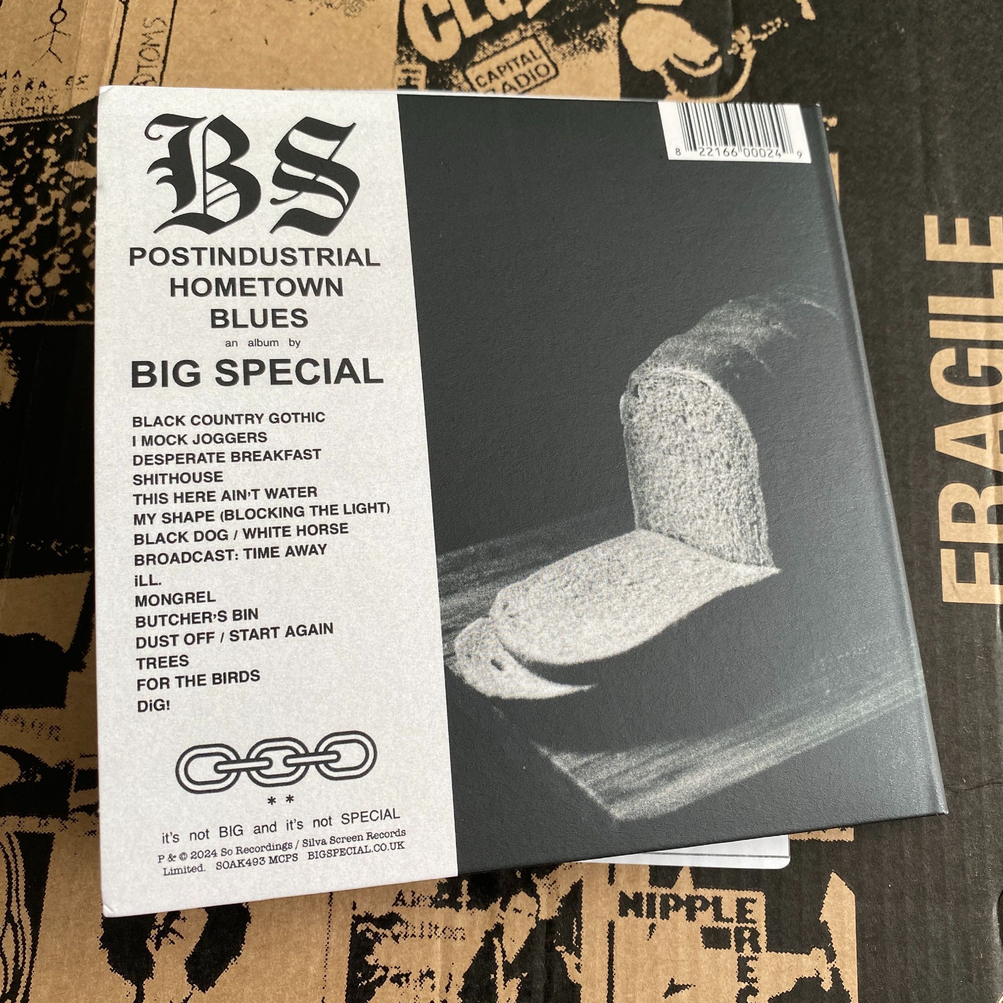 Postindustrial Hometown Blues by Big Special CD album back cover