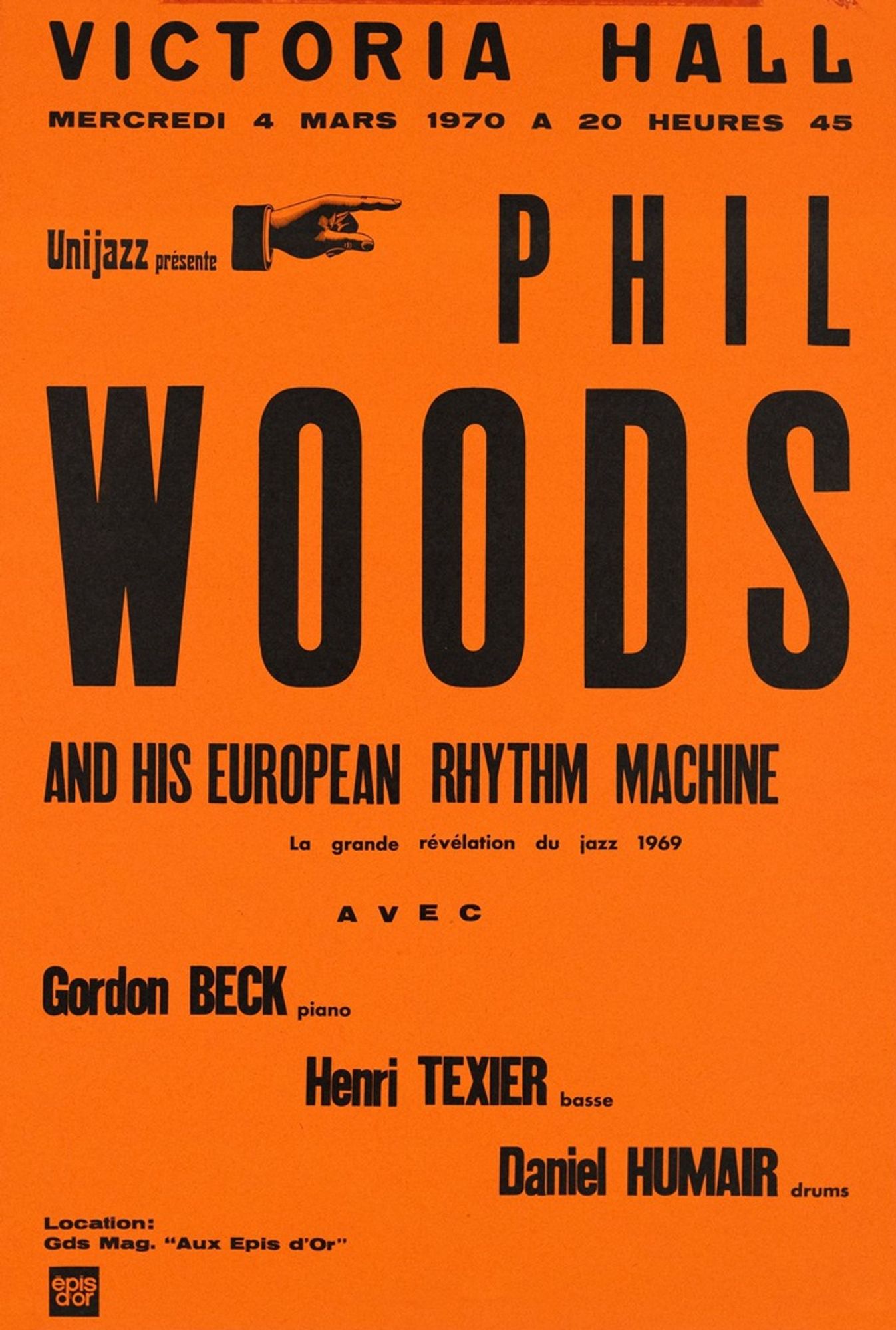 1970 - Phil Woods and his European Rhythm Machine (Gordon Beck, Henri Texier, Daniel Humair) - Victoria Hall - Genève (Suisse) / Geneva (Switzerland)