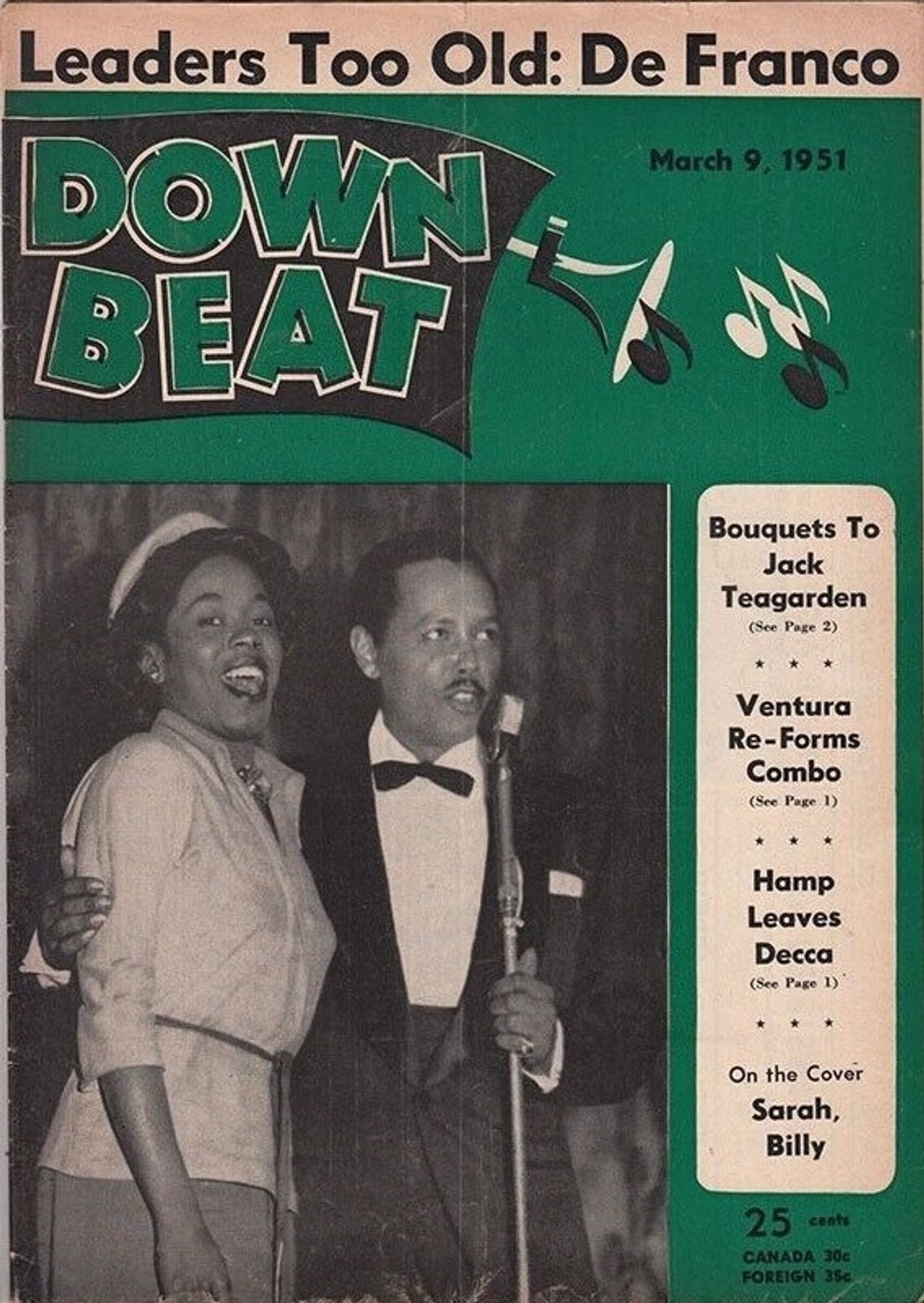 Downbeat - March 9, 1951 - Sarah Vaughan & Billy Eckstine