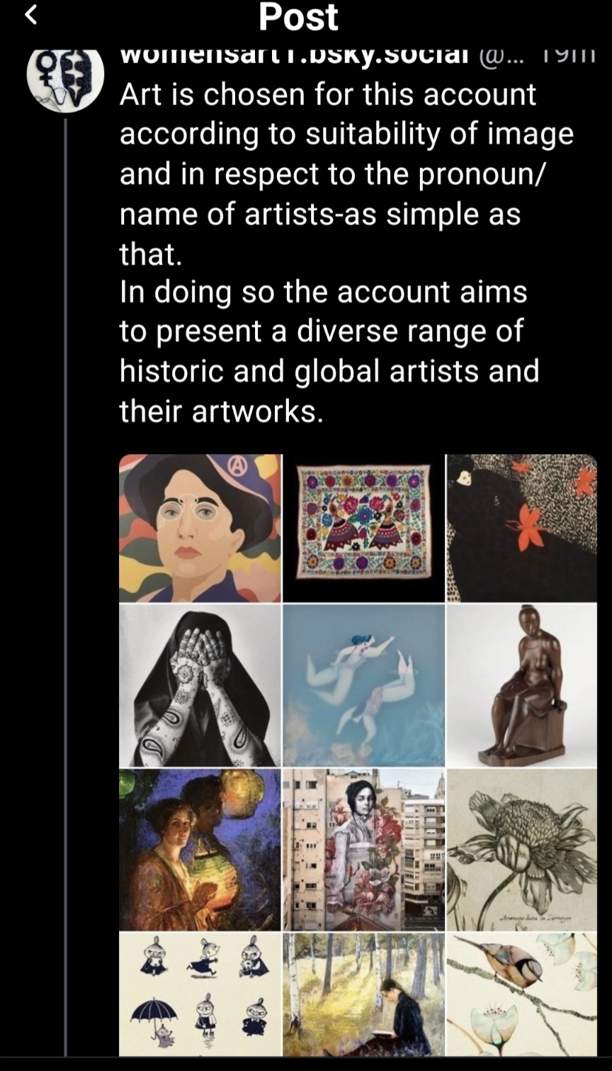 womensart.DSKY.SocialO+

Post

womensart.DSKY.Social @... | Art is chosen for this account according to suitability of image and in respect to the pronoun/ name of artists-as simple as that.

In doing so the account aims to present a diverse range of historic and global artists and their artworks.