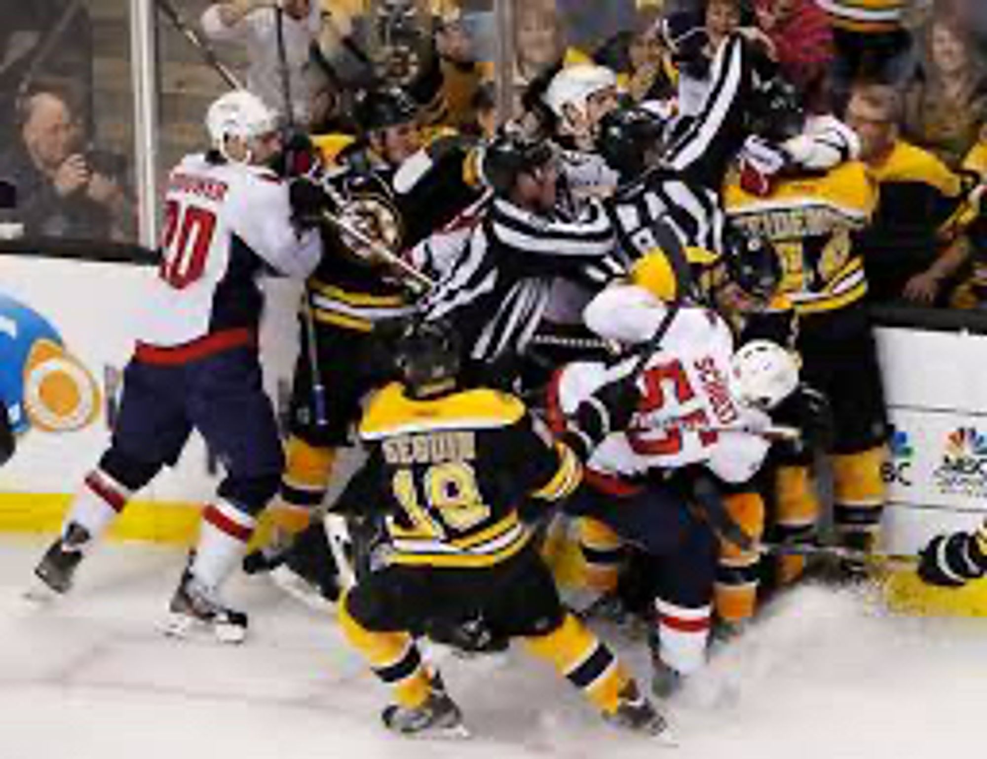 Fight during hockey.