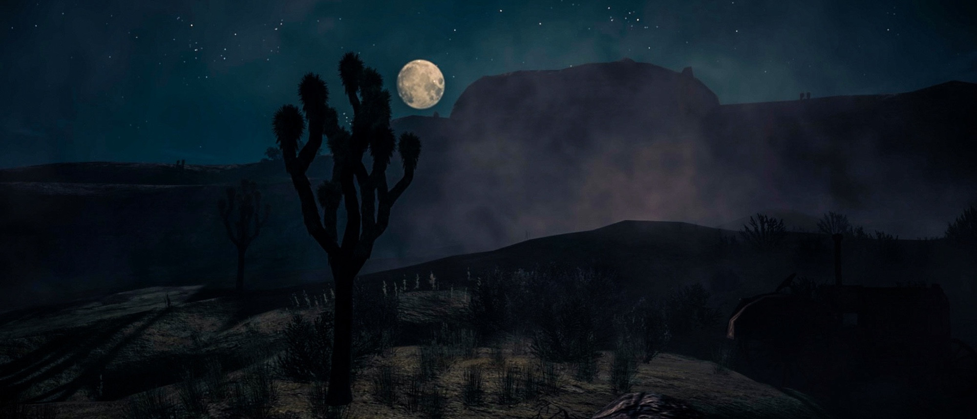 A shot of the full moon over the desert outside Night Springs.