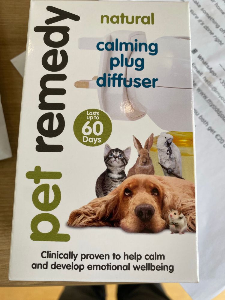Picture of a box with a diffuser to calm pets. 