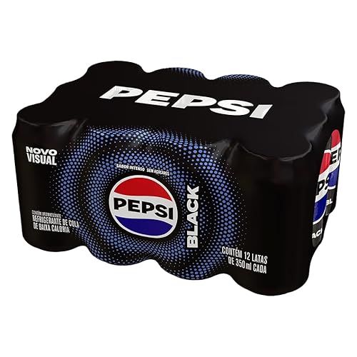 🛒 Refrigerante Pepsi Zero BLACK, Lata 350Ml Pack (12 Unidades)