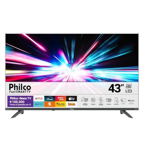 🛒 Smart TV Philco 43” Roku Led Dolby Áudio Space Gray PTV43VA4REGB – Bivolt