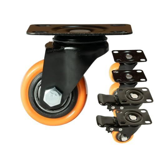 🛒 Kit 4 Rodas Giratórias e Rodizios com Rolamento Reforçado e Capacidade 400kg